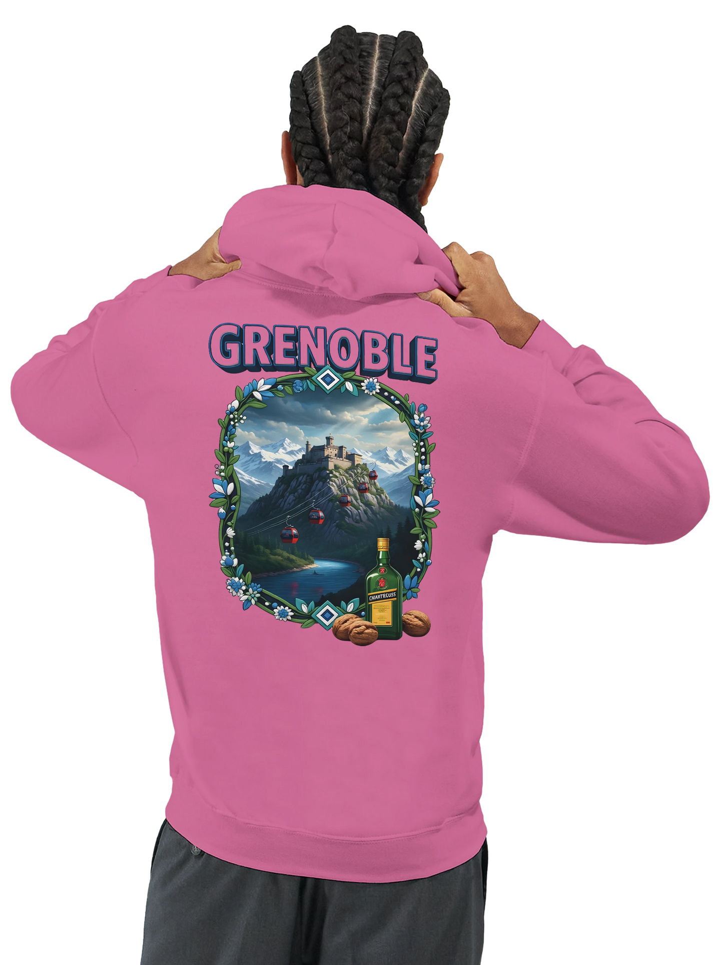 Sweat à capuche Grenoble - Collection Ville de France - Unisexe Premium