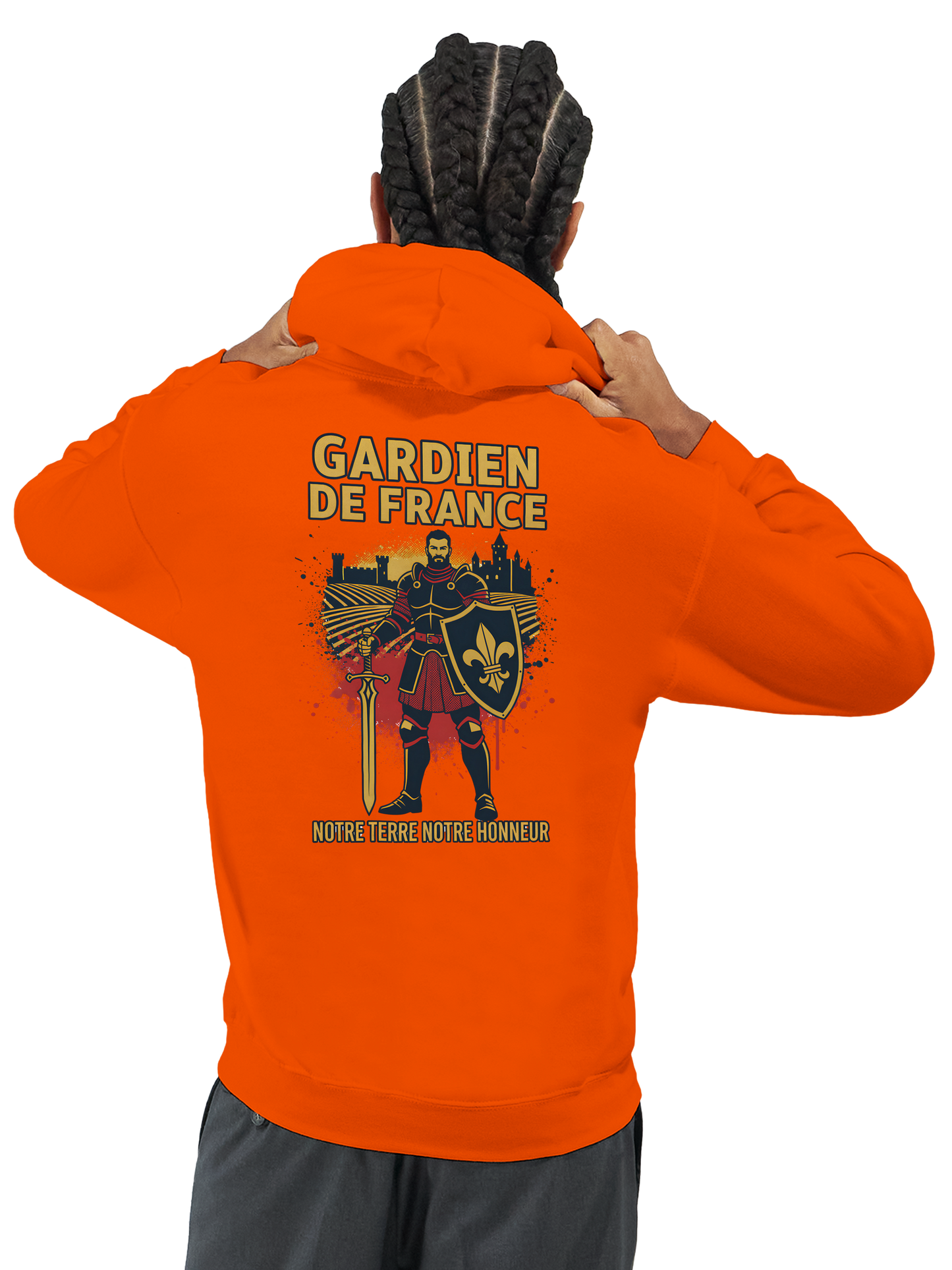 Sweat à capuche Gardien de France pour homme – Hoodie premium en coton mélangé