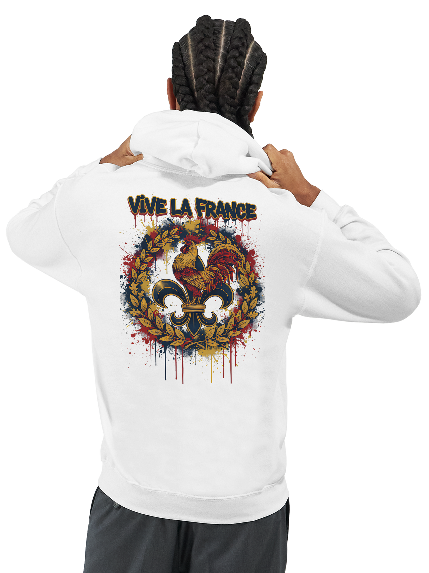 Sweat à Capuche Homme Vive la France – Confort et Style Tricolore
