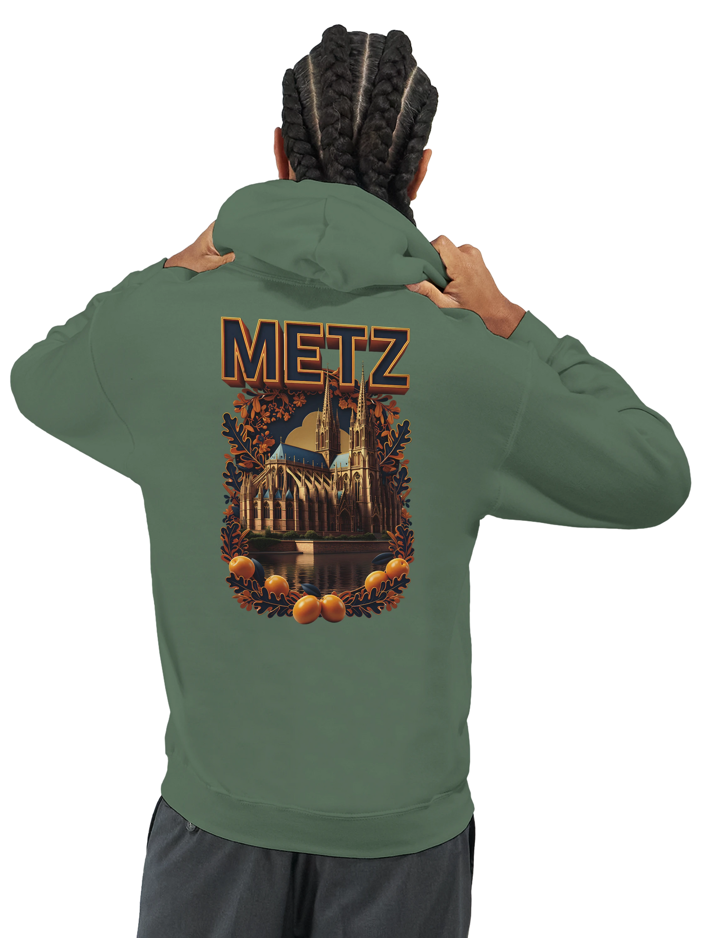 Sweat à capuche unisexe Metz - Ville de France - Design Premium