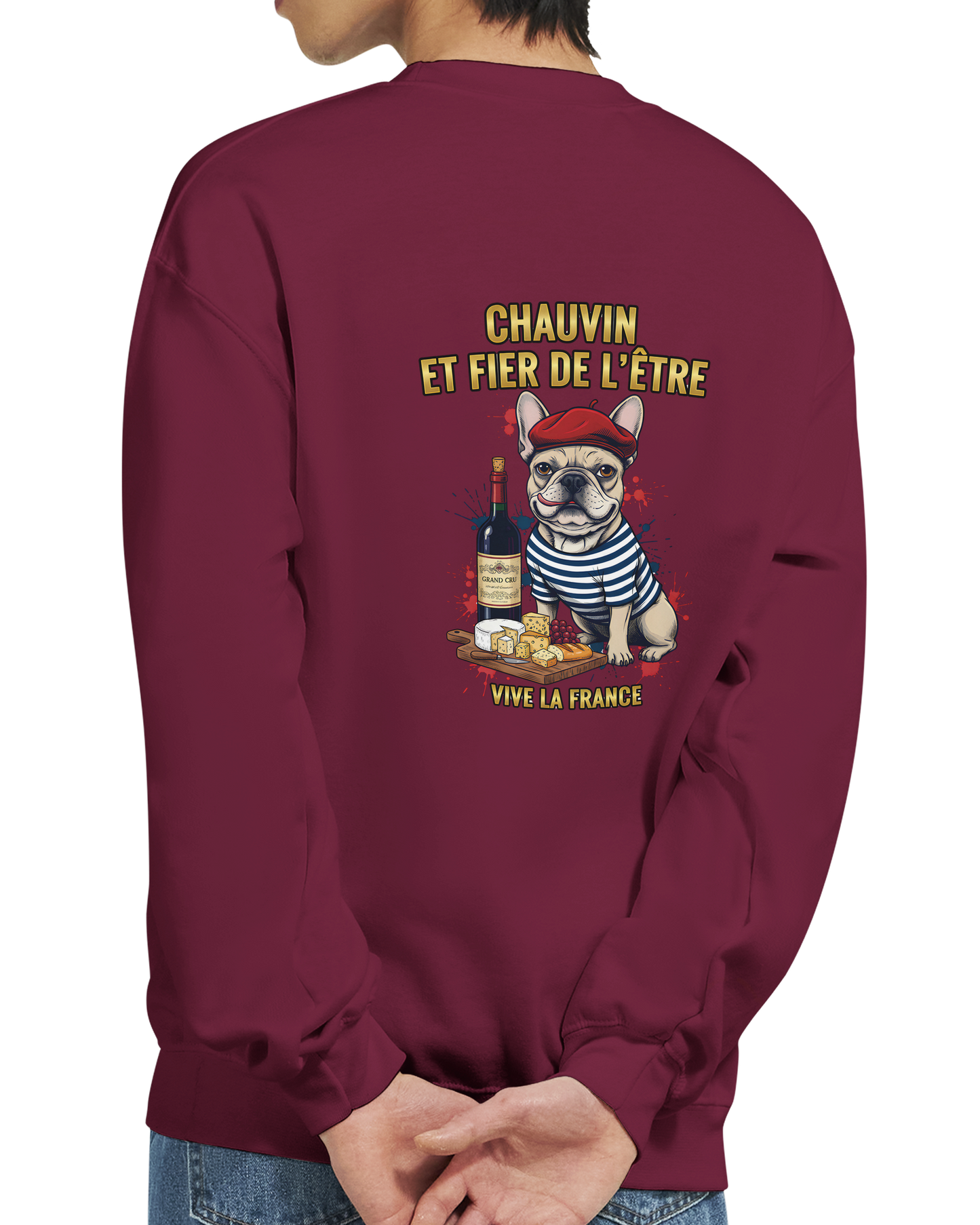 Sweat-shirt Chauvin et Fier de l'Être - Sweat à Col Rond Classique
