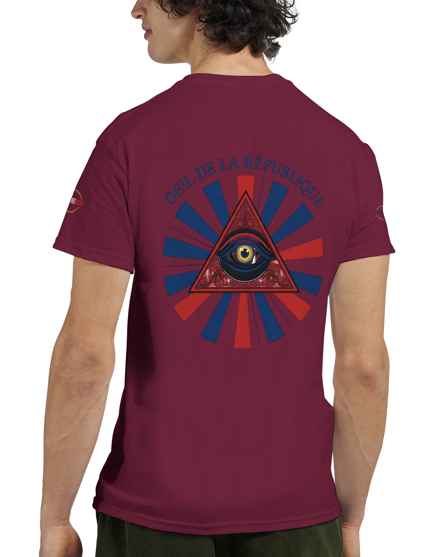 T-shirt Homme Œil de la République - Coton Épais à Coupe Classique