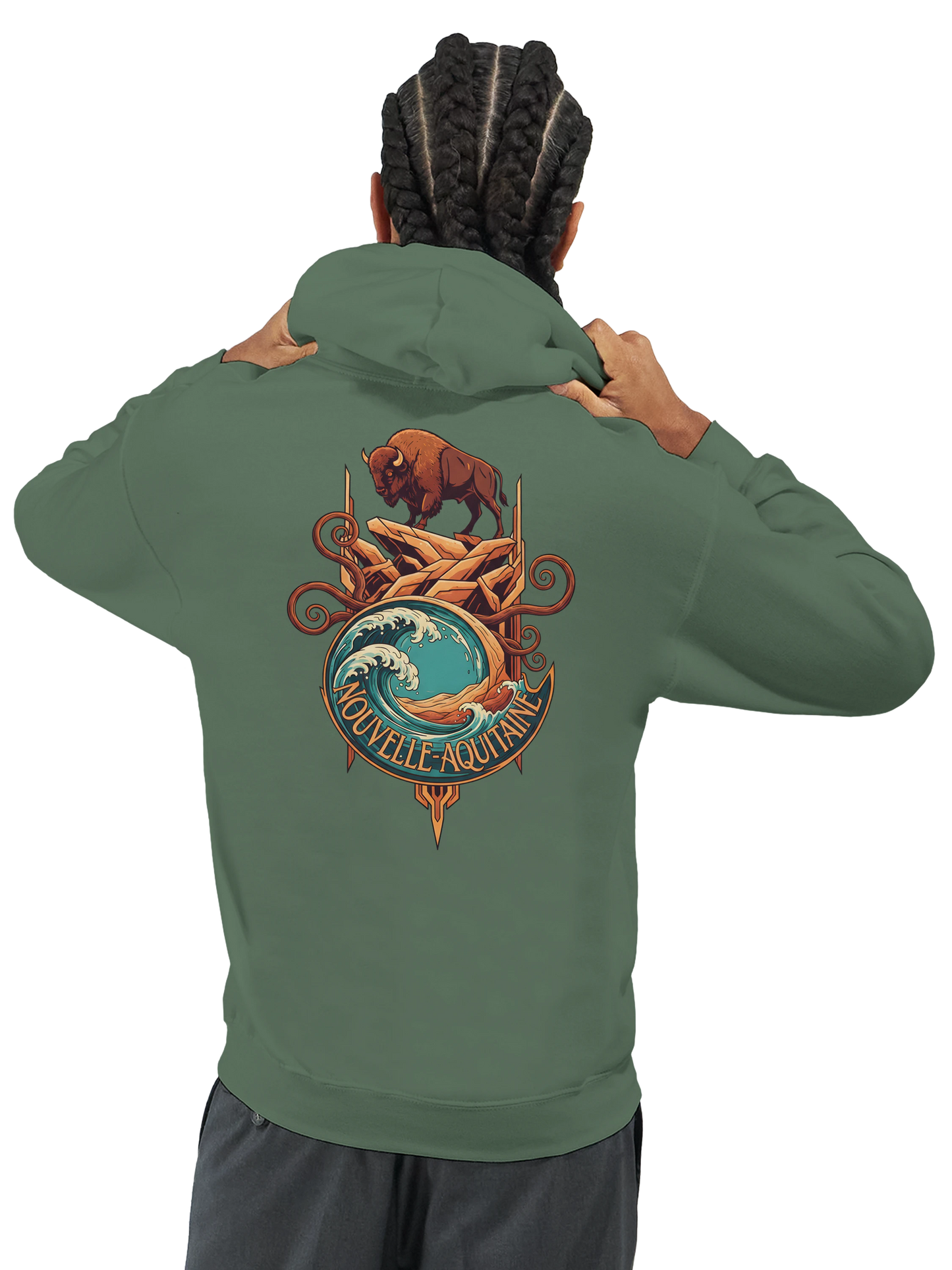 Sweat à capuche unisexe Nouvelle-Aquitaine - Hoodie premium en coton mélangé