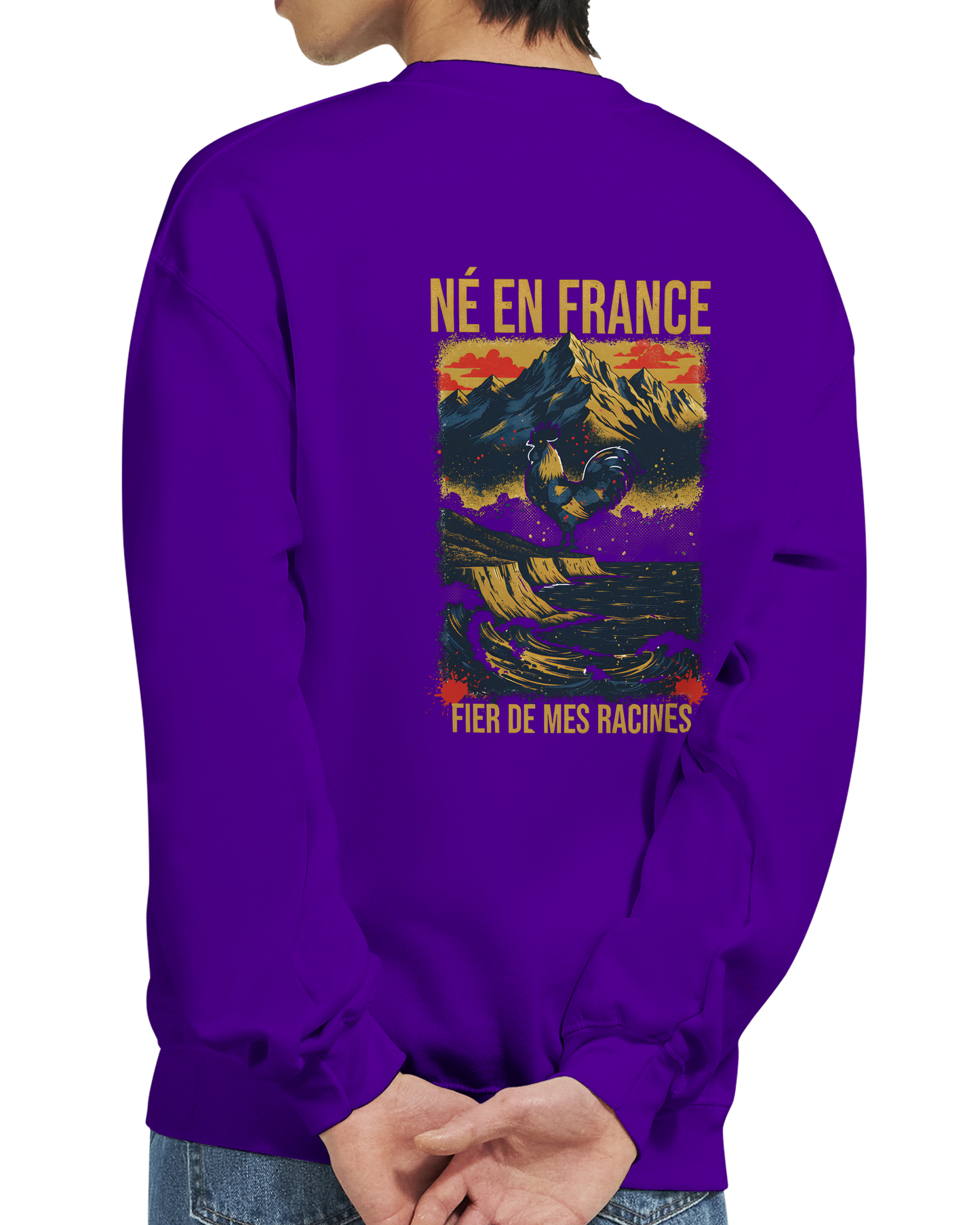 Sweat-shirt Homme « Né en France » – Confort Premium et Design Durable