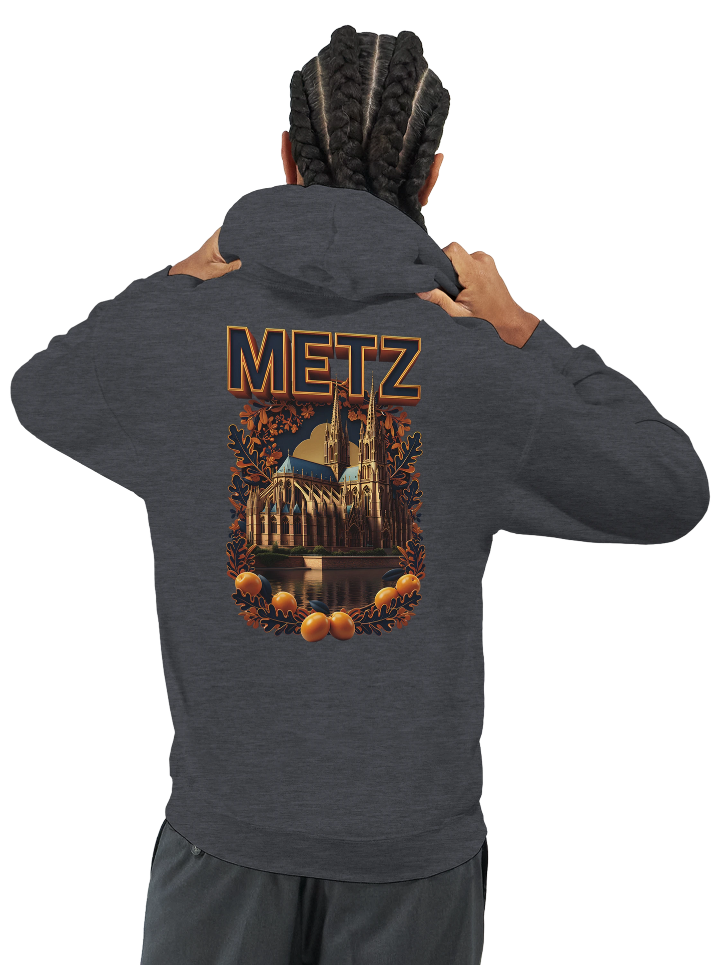Sweat à capuche unisexe Metz - Ville de France - Design Premium