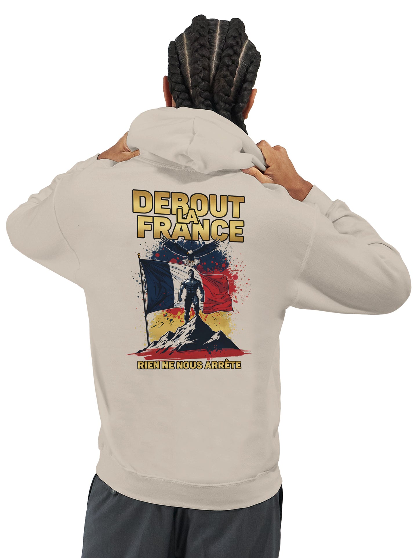 Sweat à capuche Debout la France pour homme – Hoodie premium en coton mélangé
