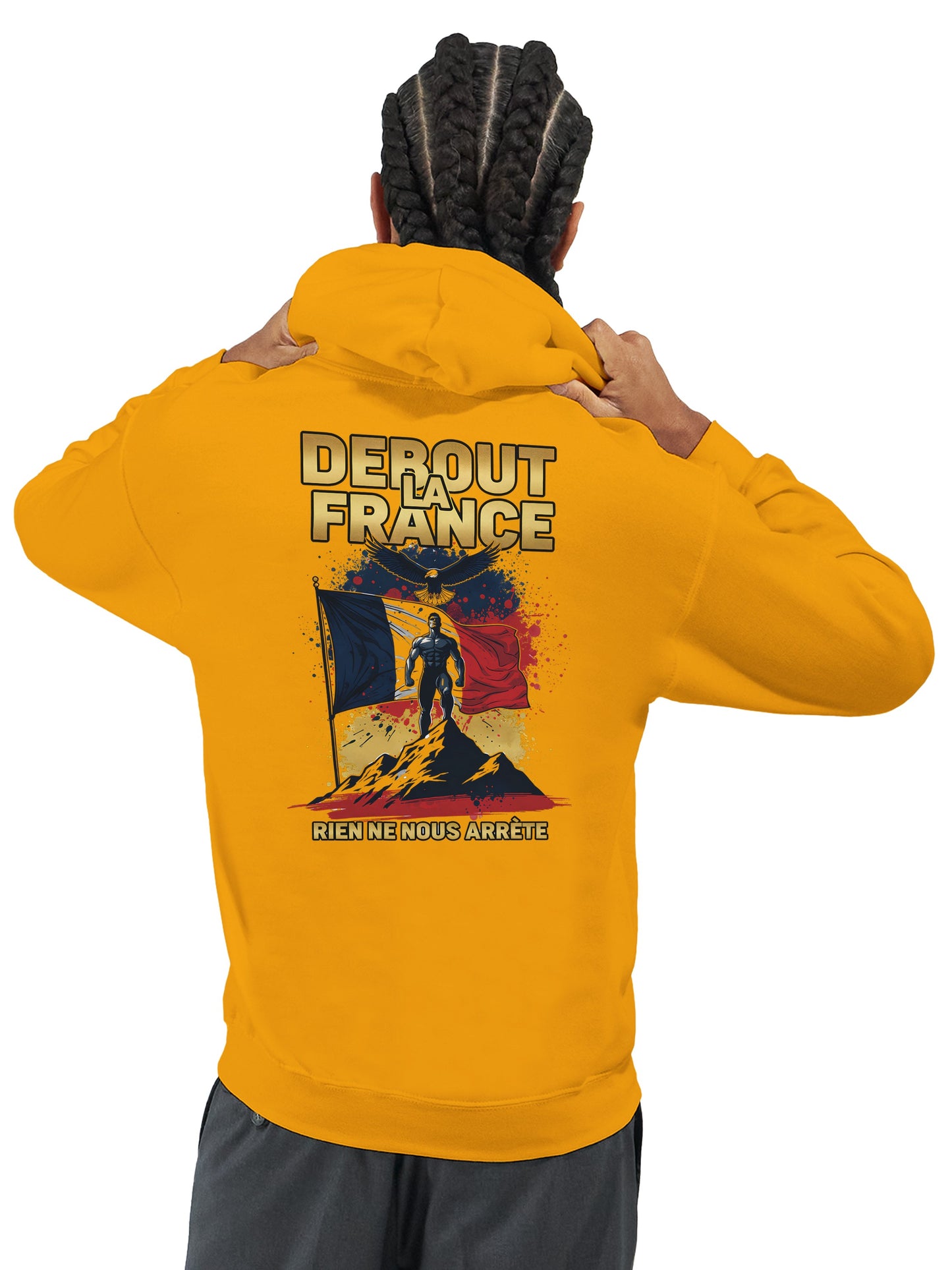 Sweat à capuche Debout la France pour homme – Hoodie premium en coton mélangé