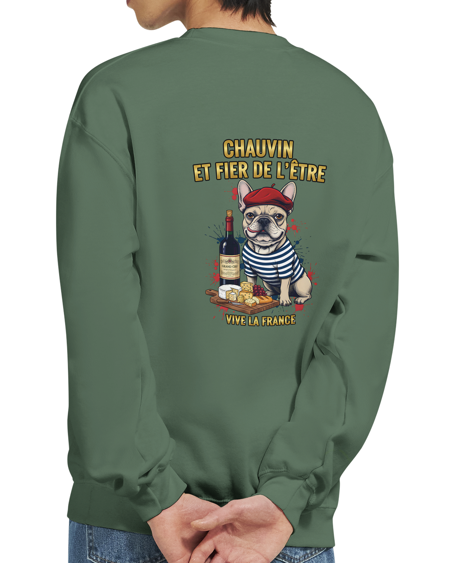 Sweat-shirt Chauvin et Fier de l'Être - Sweat à Col Rond Classique