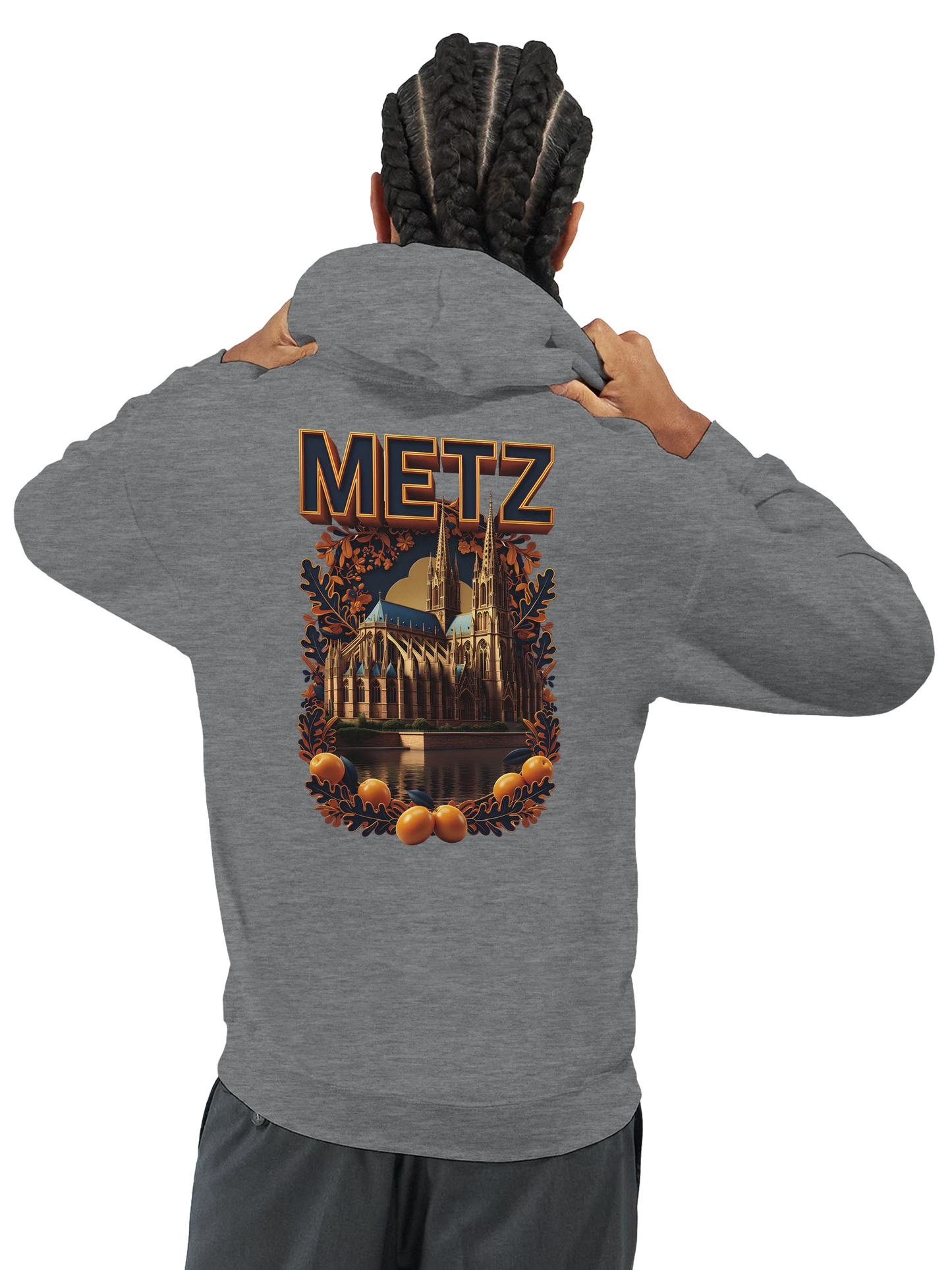 Sweat à capuche unisexe Metz - Ville de France - Design Premium