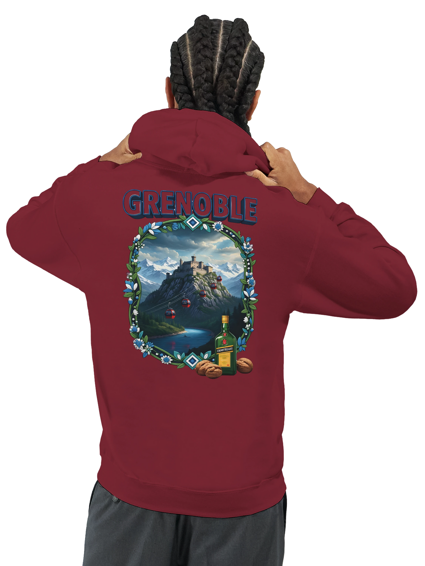 Sweat à capuche Grenoble - Collection Ville de France - Unisexe Premium