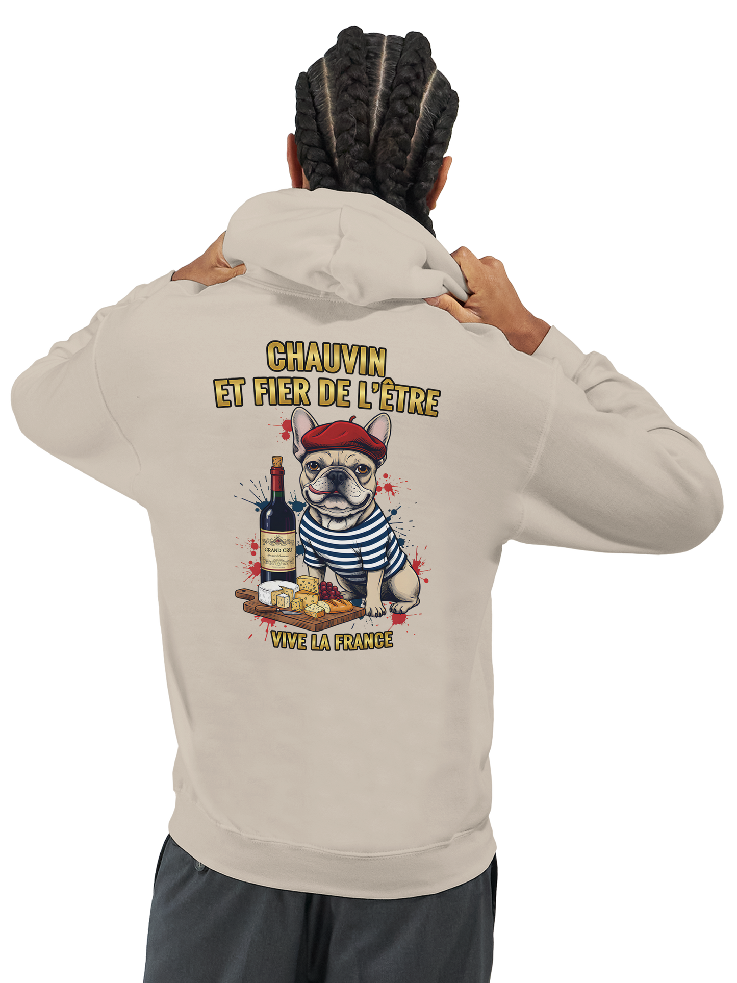 Sweat à Capuche Homme "Chauvin et Fier l'être" – Confort Premium et Design Patriotique