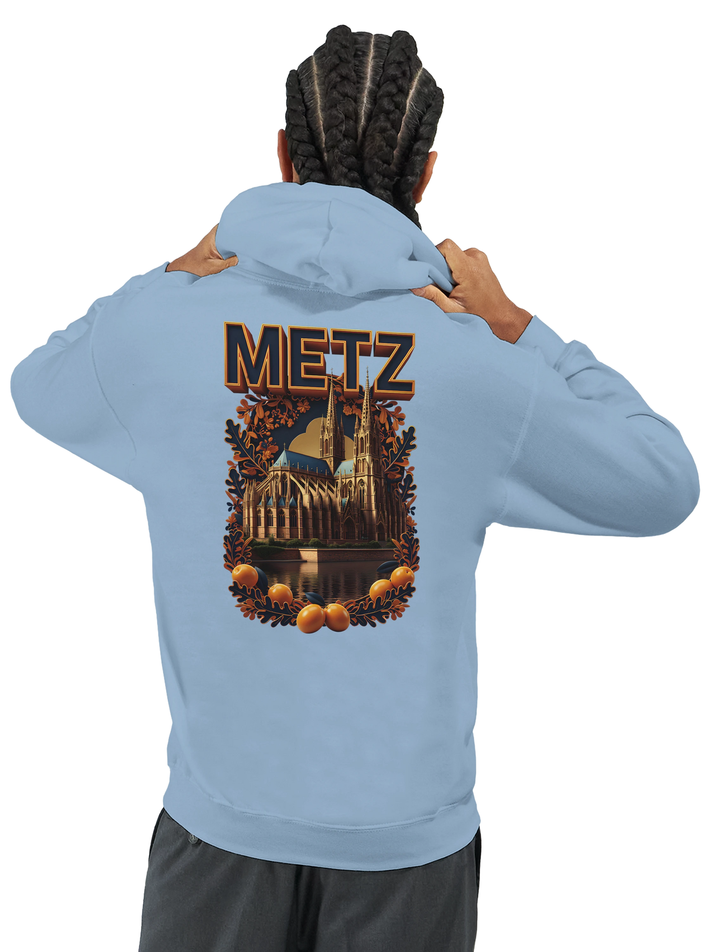 Sweat à capuche unisexe Metz - Ville de France - Design Premium