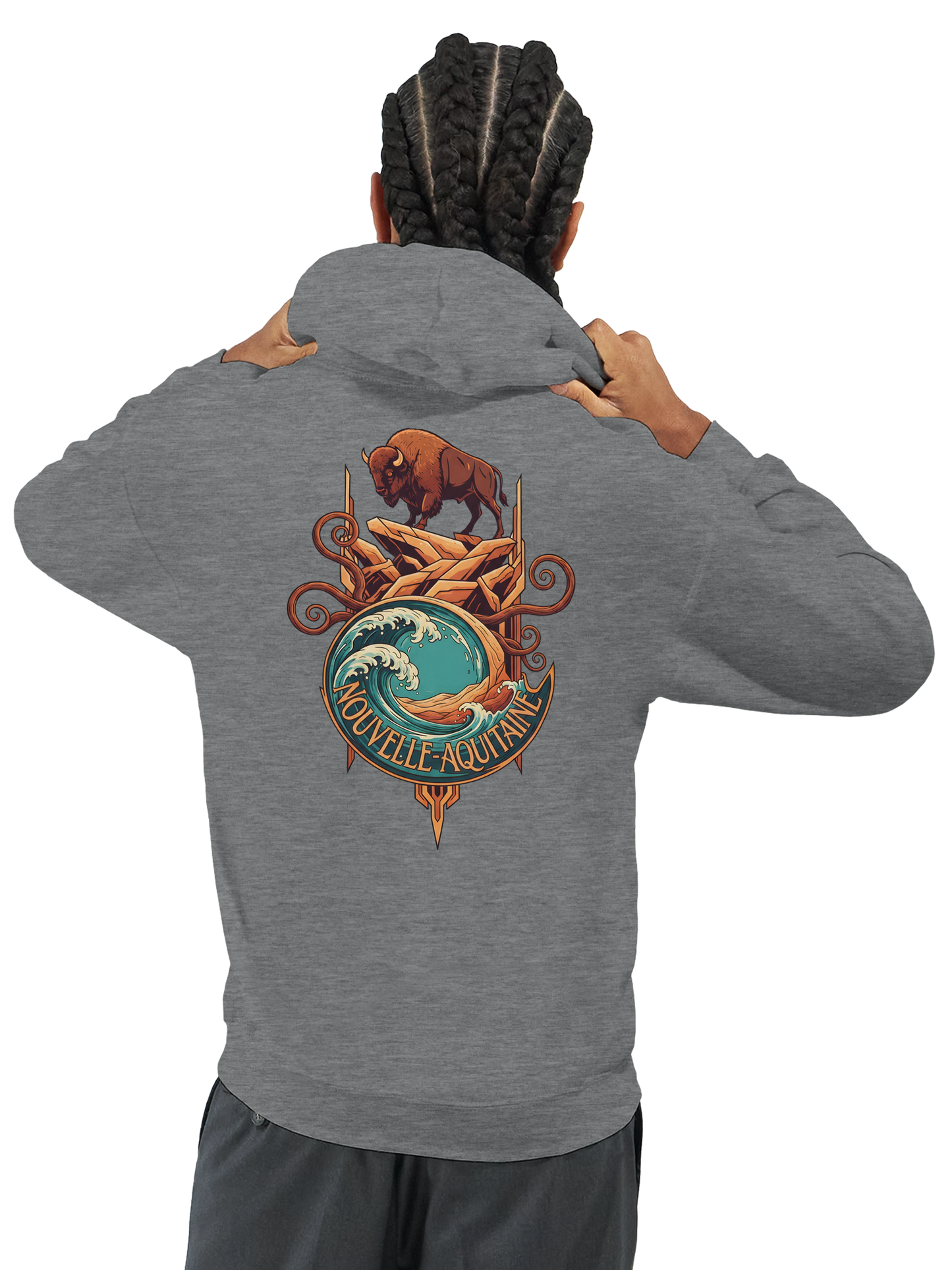 Sweat à capuche unisexe Nouvelle-Aquitaine - Hoodie premium en coton mélangé