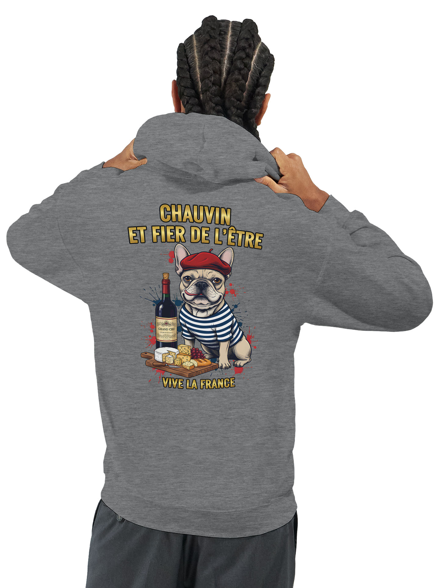 Sweat à Capuche Homme "Chauvin et Fier l'être" – Confort Premium et Design Patriotique