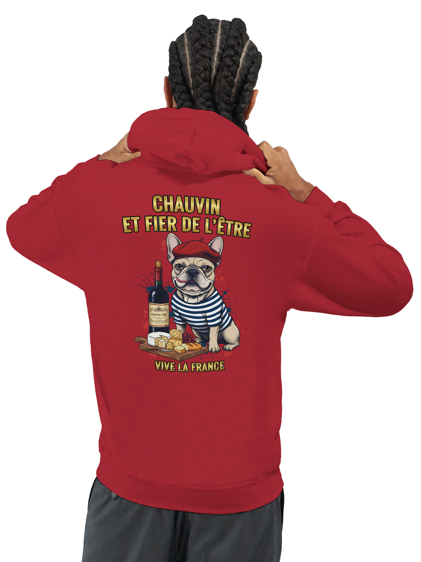 Sweat à Capuche Homme "Chauvin et Fier l'être" – Confort Premium et Design Patriotique