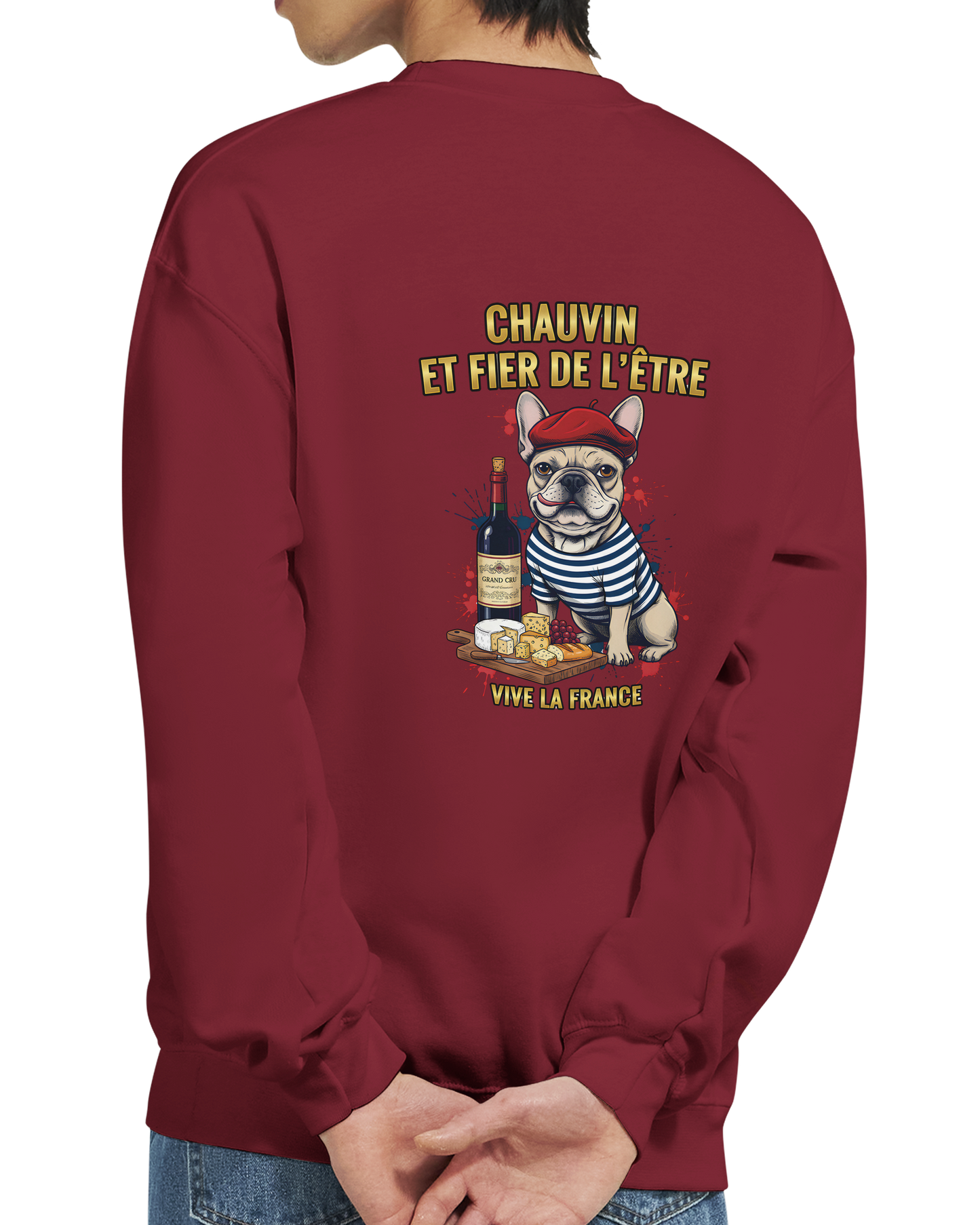 Sweat-shirt Chauvin et Fier de l'Être - Sweat à Col Rond Classique