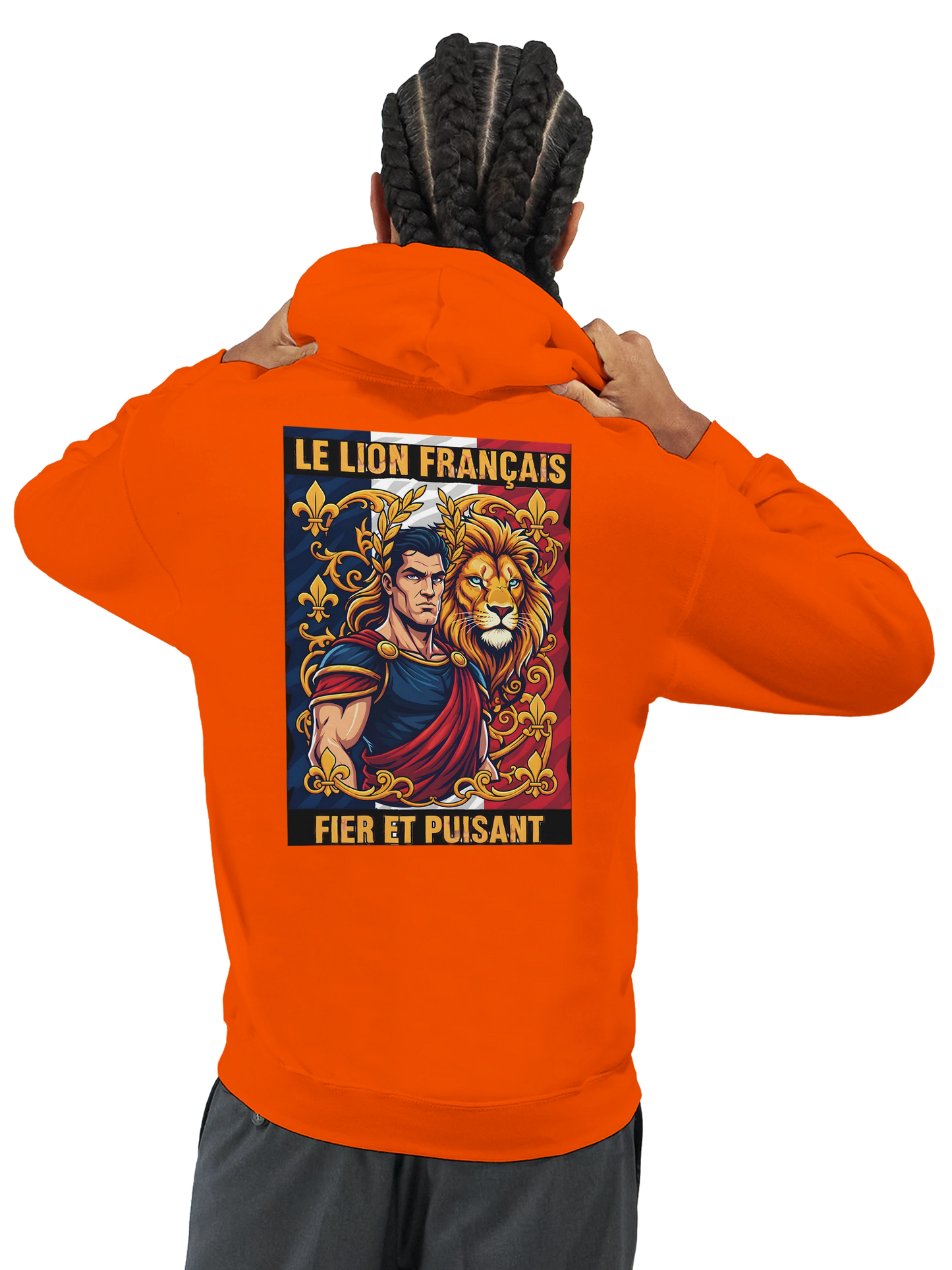 Sweat à capuche homme motif Lion Fort – Hoodie épais et confortable