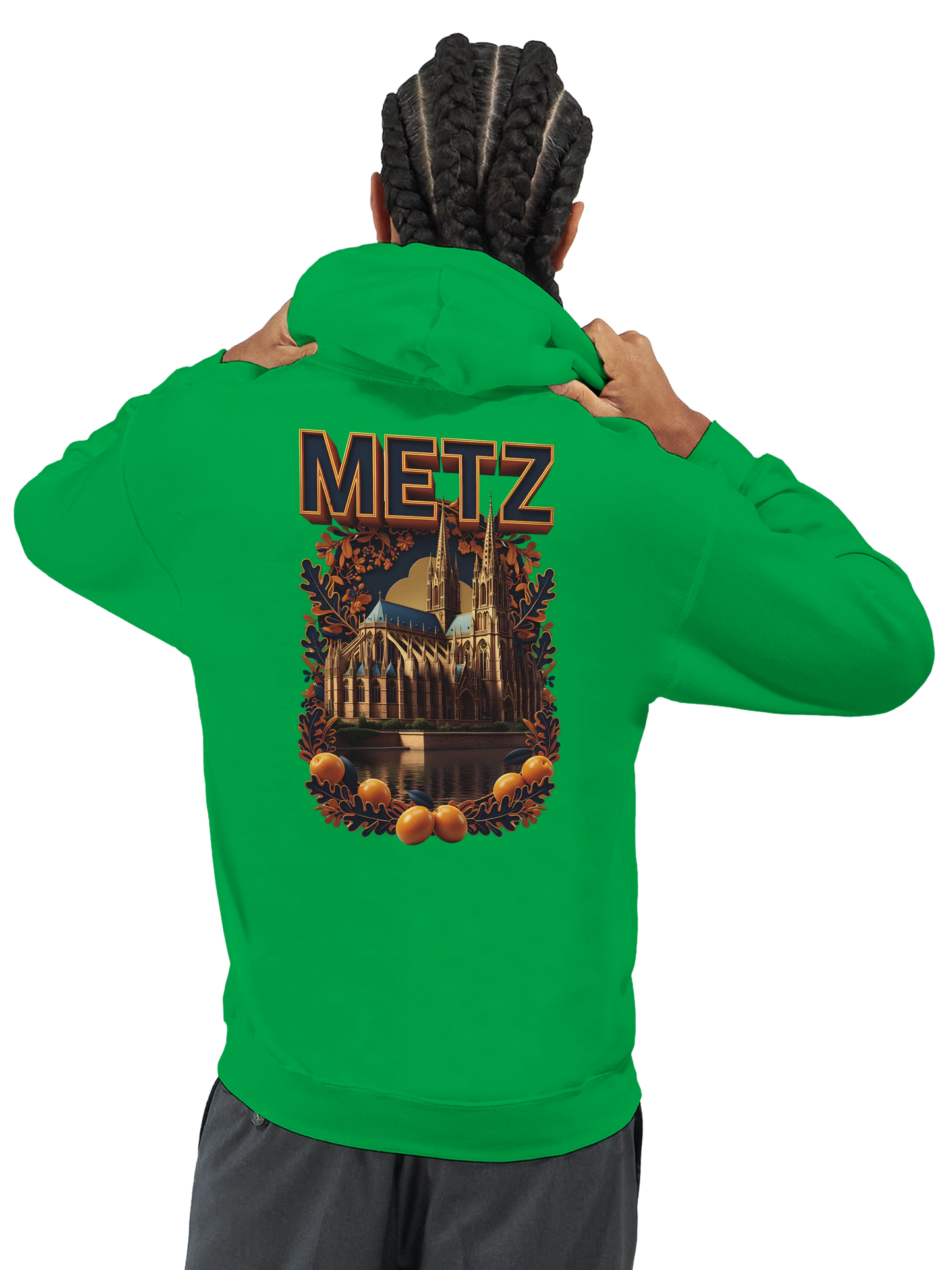 Sweat à capuche unisexe Metz - Ville de France - Design Premium