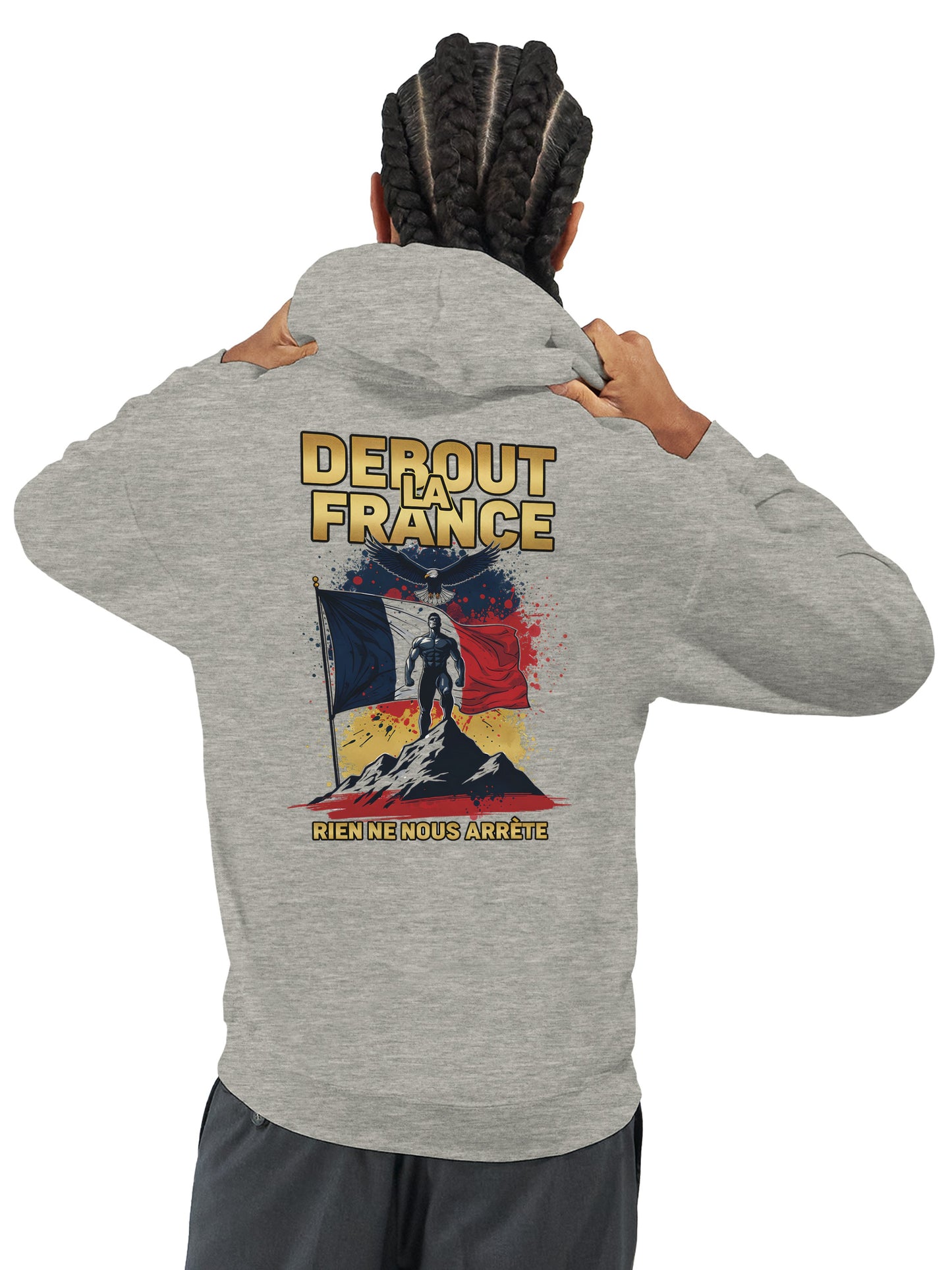 Sweat à capuche Debout la France pour homme – Hoodie premium en coton mélangé