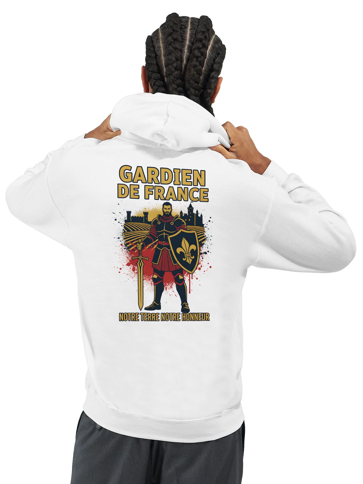 Sweat à capuche Gardien de France pour homme – Hoodie premium en coton mélangé