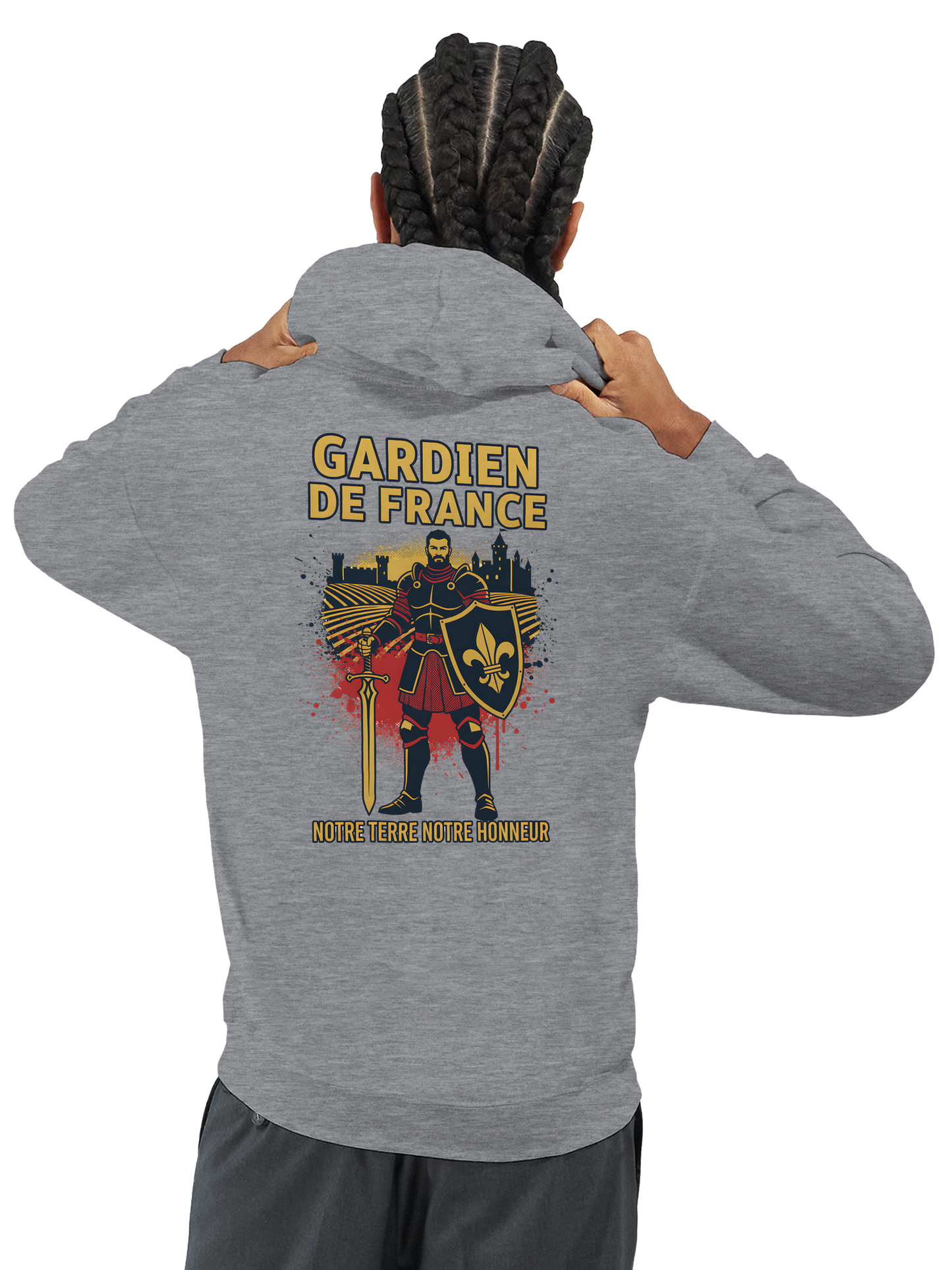 Sweat à capuche Gardien de France pour homme – Hoodie premium en coton mélangé