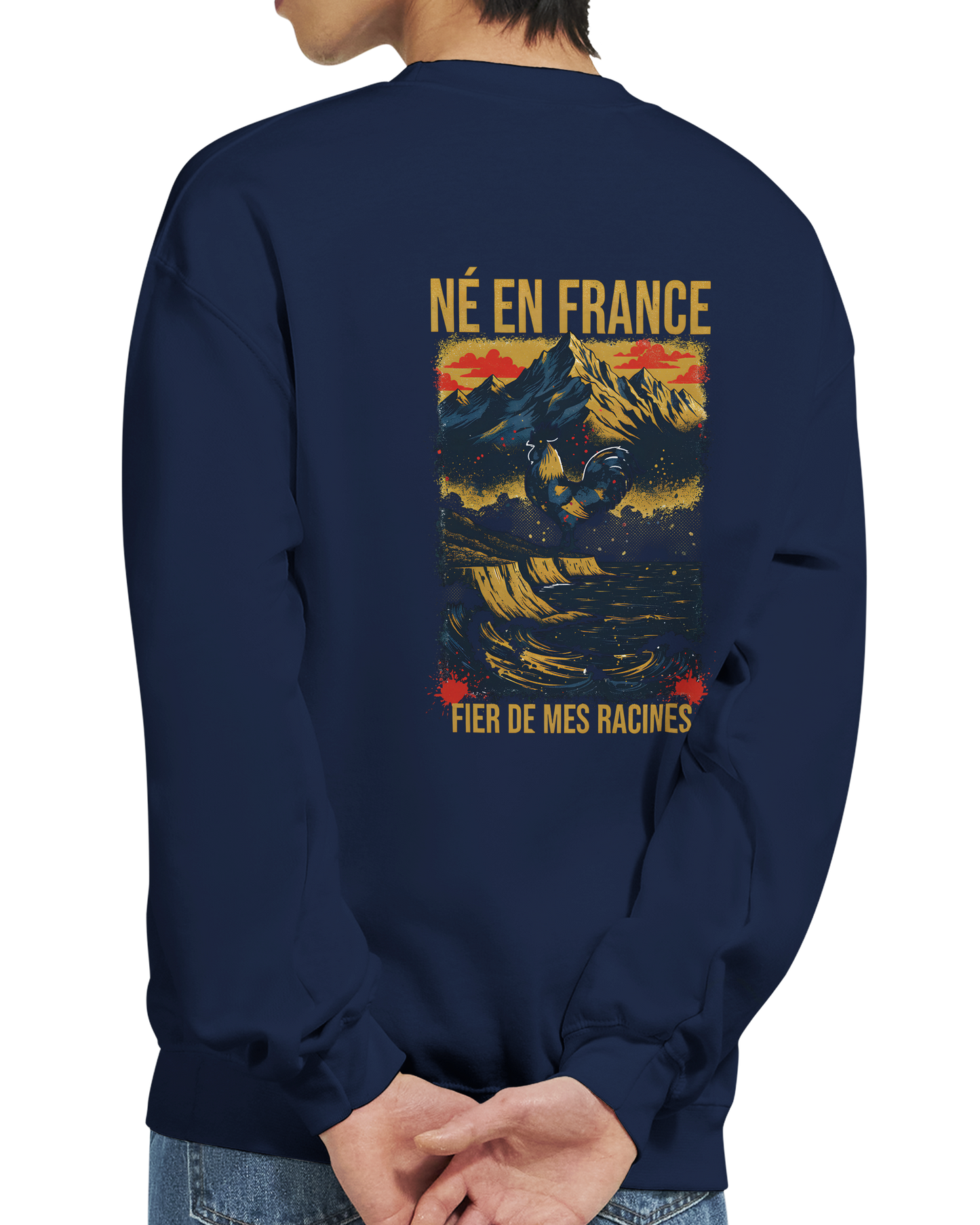Sweat-shirt Homme « Né en France » – Confort Premium et Design Durable