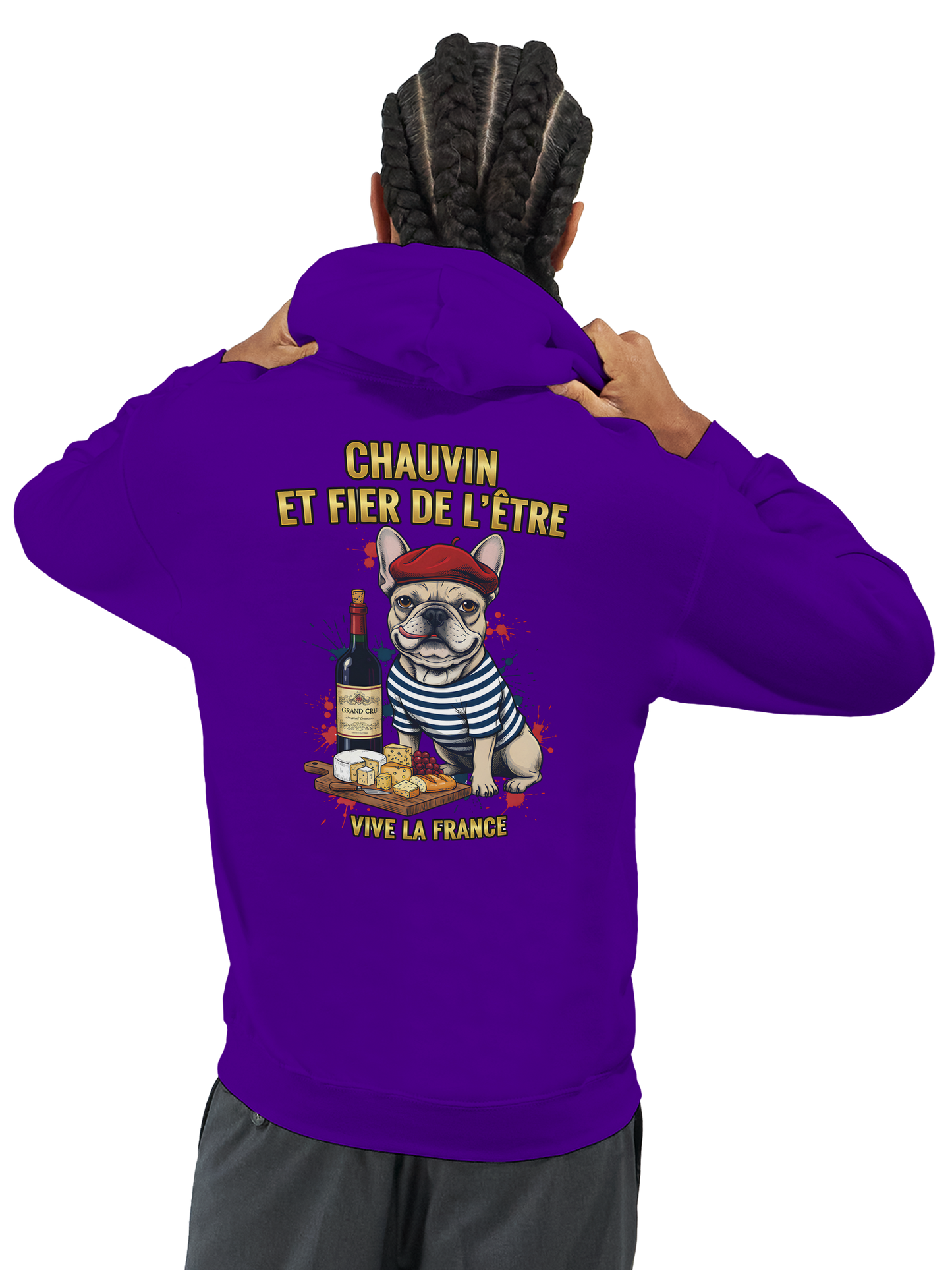 Sweat à Capuche Homme "Chauvin et Fier l'être" – Confort Premium et Design Patriotique