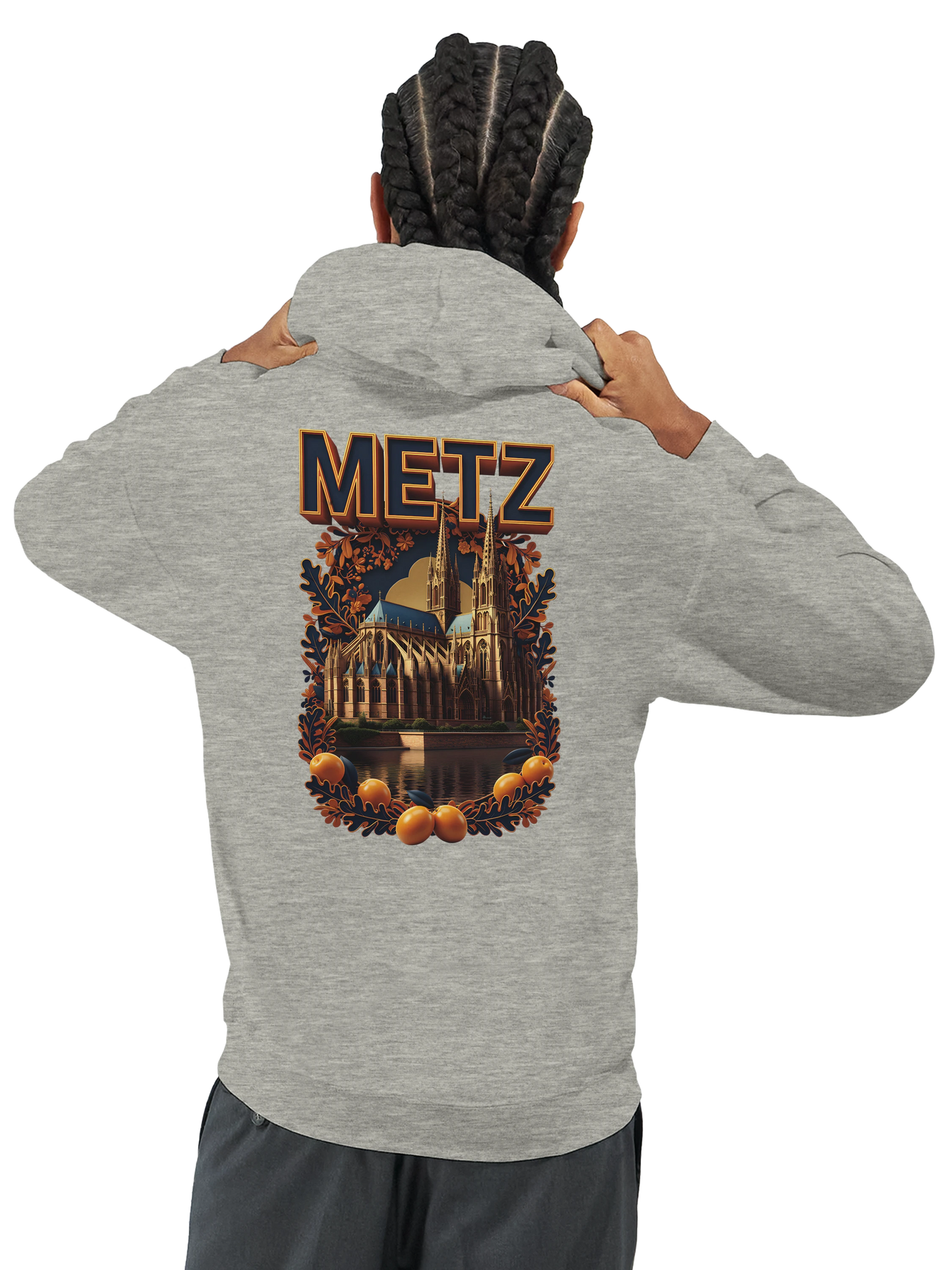 Sweat à capuche unisexe Metz - Ville de France - Design Premium
