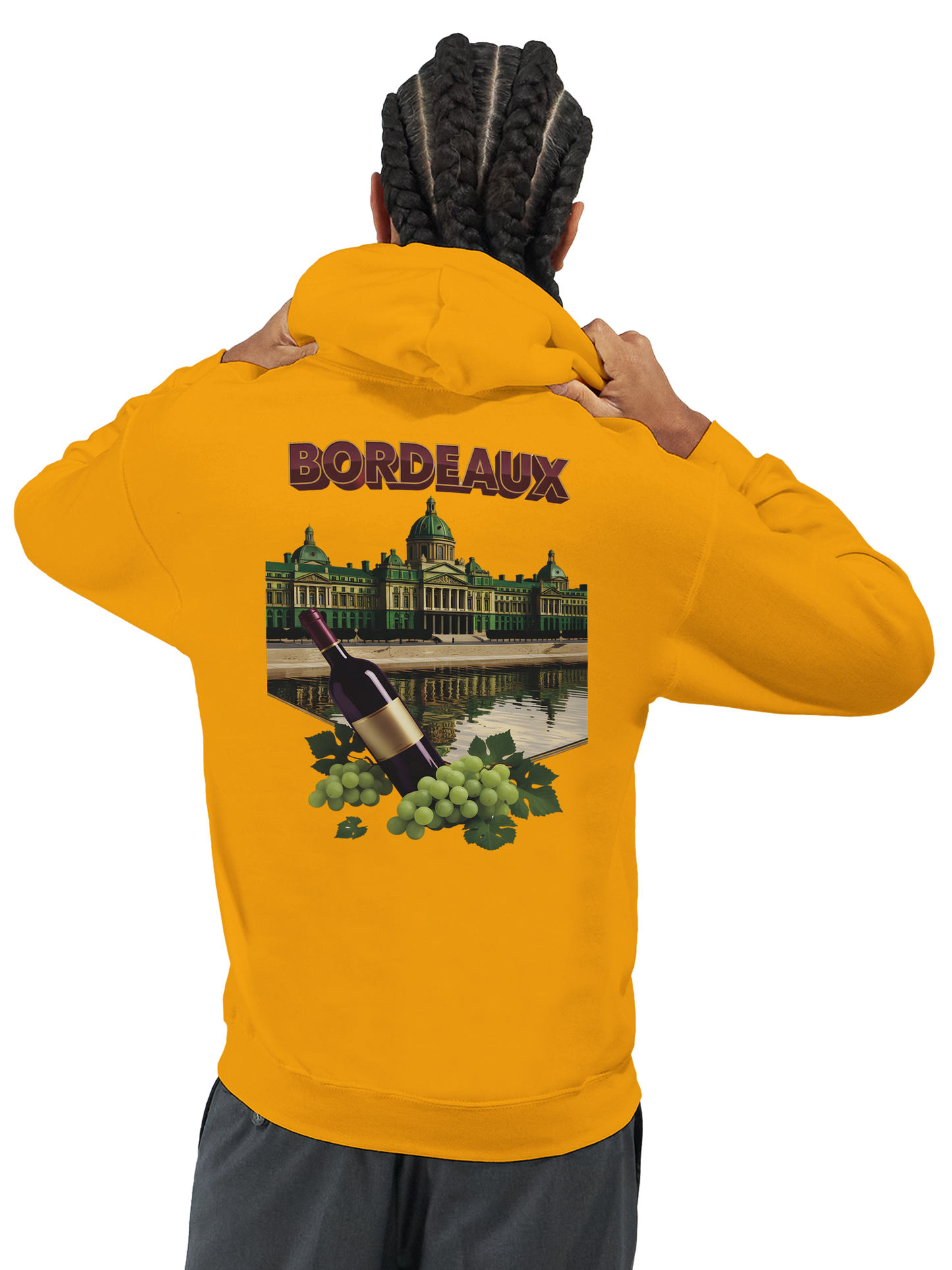 Sweat à capuche unisexe bordeaux Ville de France - Confort premium