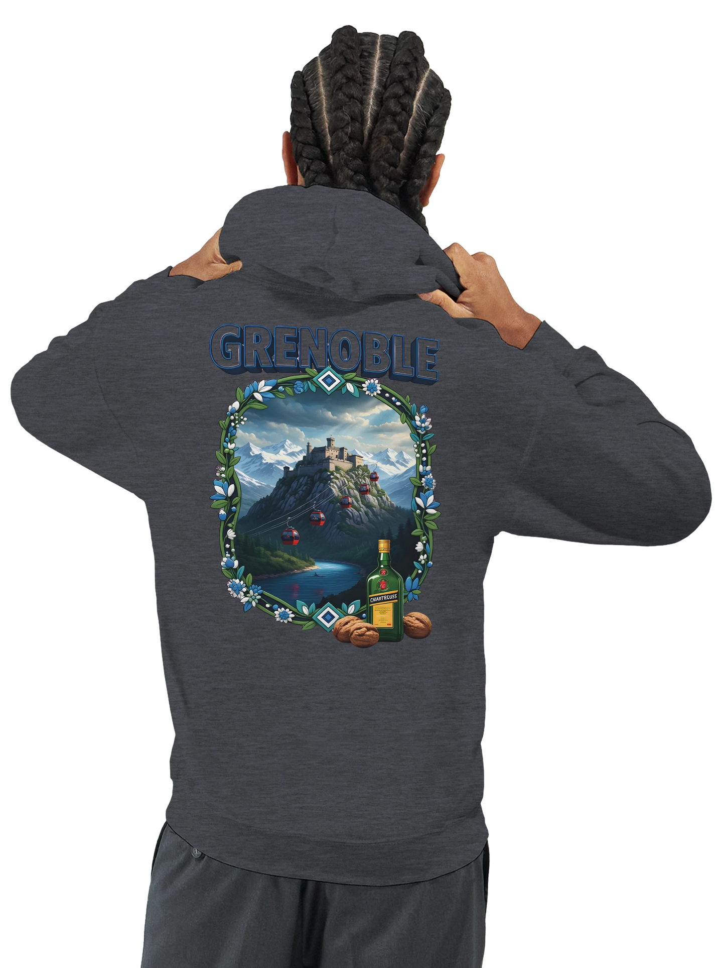 Sweat à capuche Grenoble - Collection Ville de France - Unisexe Premium