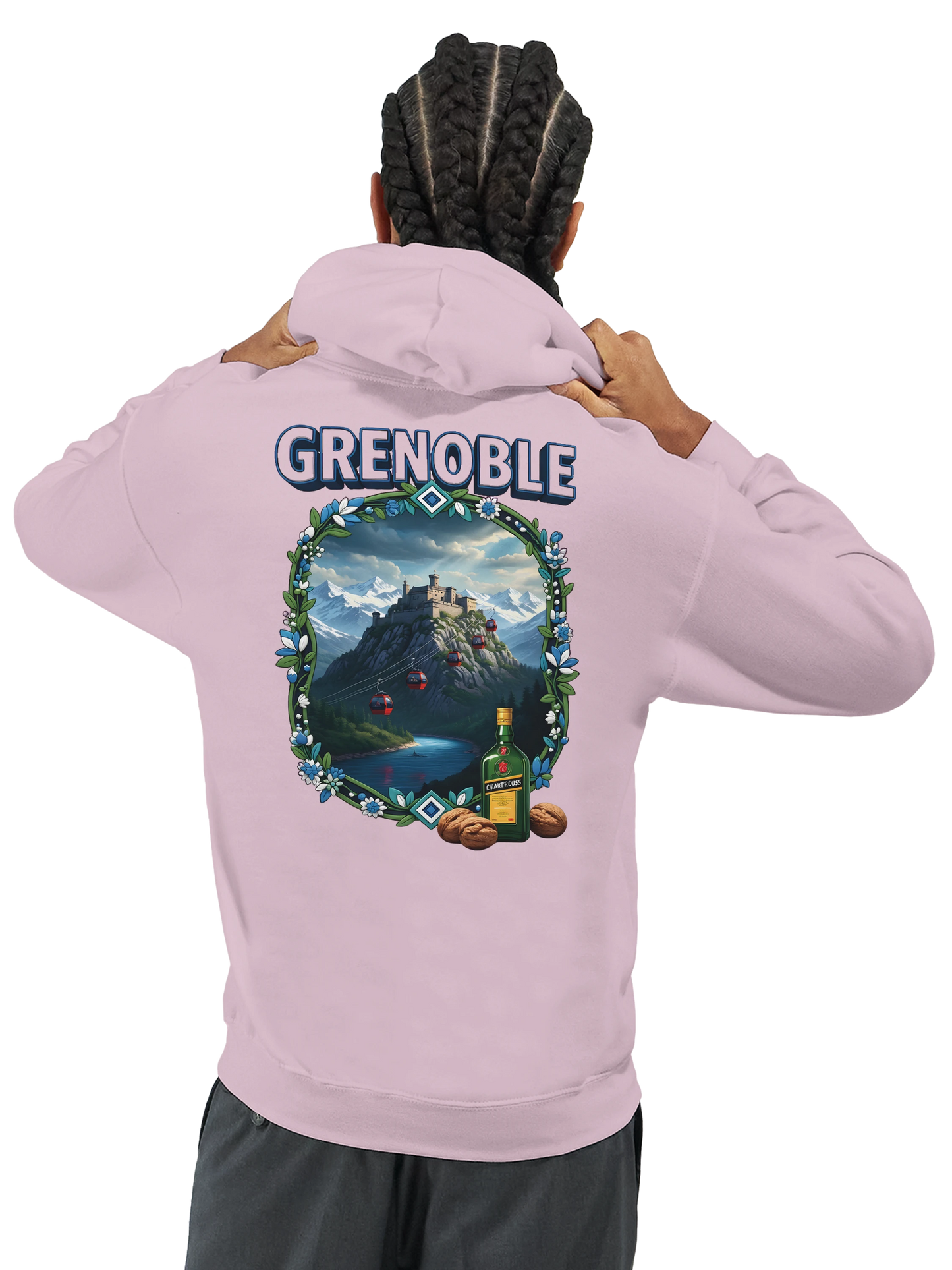 Sweat à capuche Grenoble - Collection Ville de France - Unisexe Premium