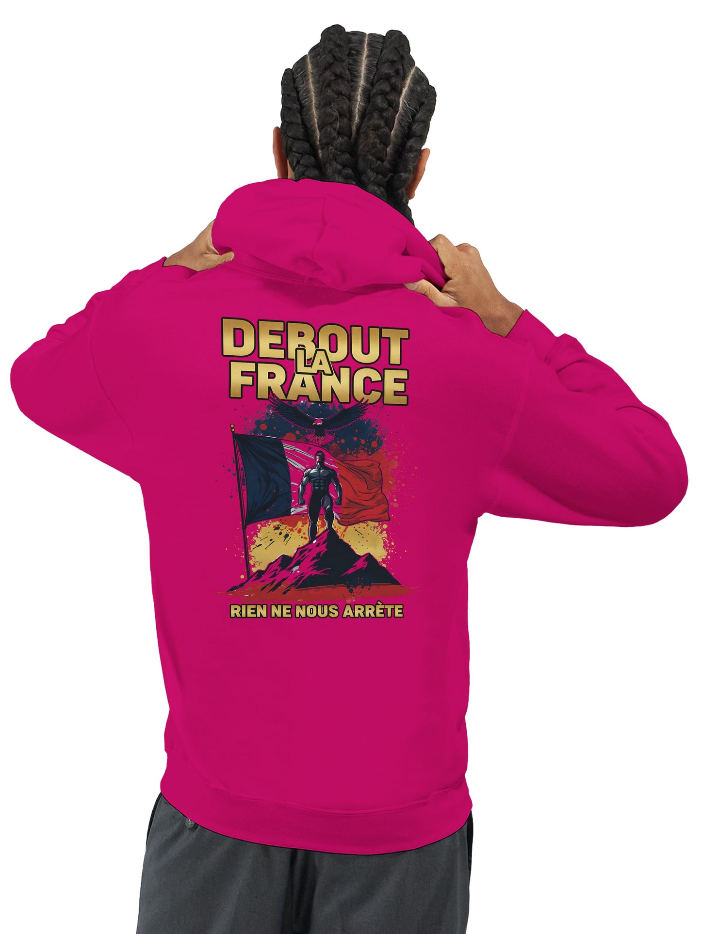 Sweat à capuche Debout la France pour homme – Hoodie premium en coton mélangé
