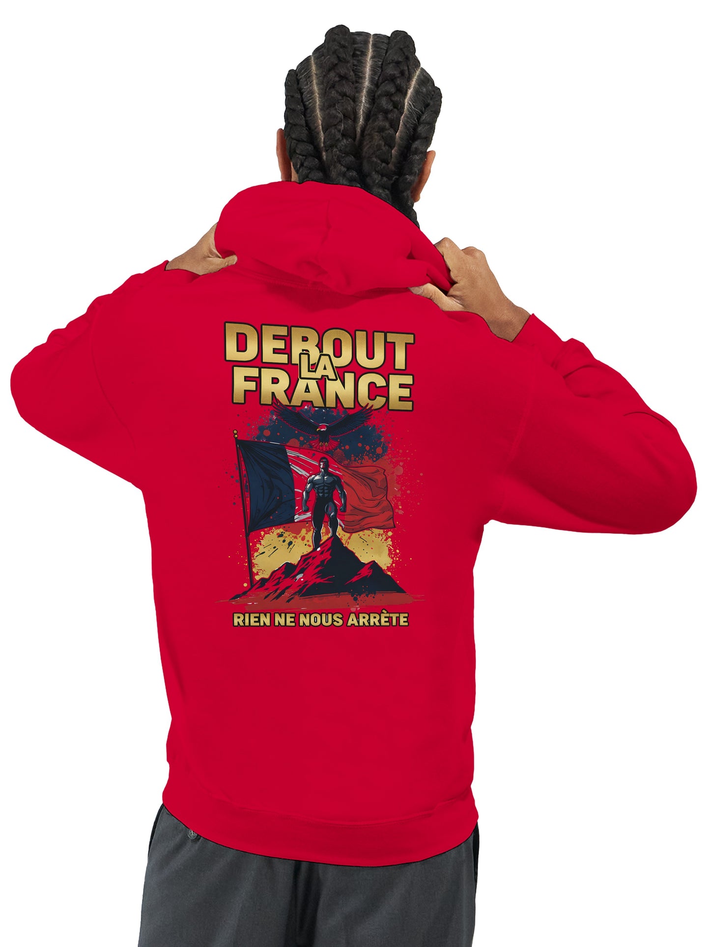 Sweat à capuche Debout la France pour homme – Hoodie premium en coton mélangé