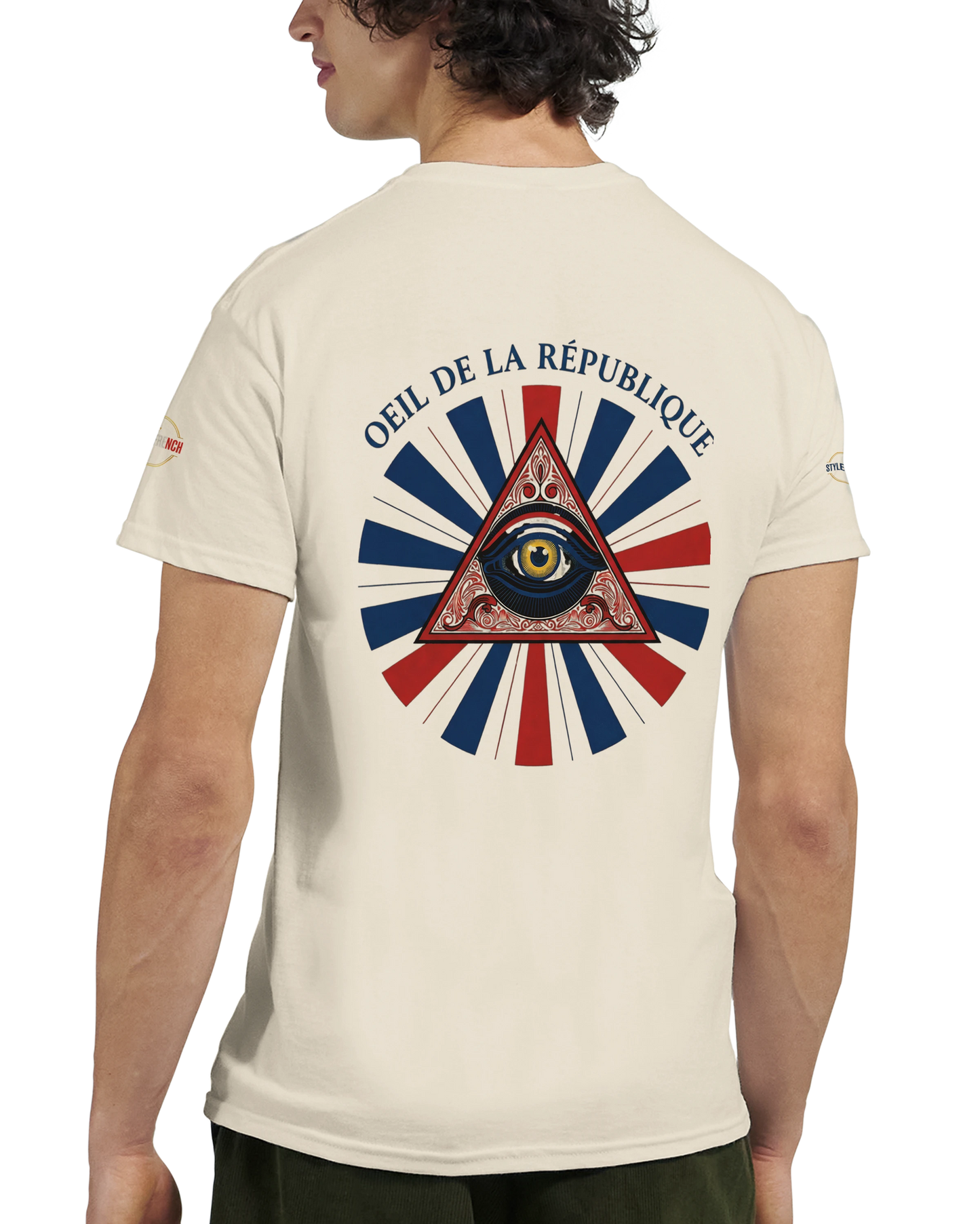 T-shirt Homme Œil de la République - Coton Épais à Coupe Classique