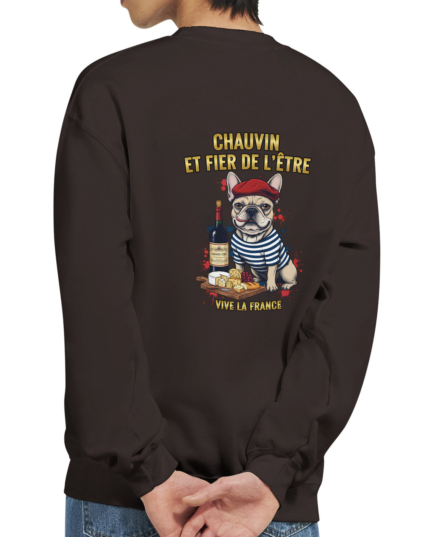 Sweat-shirt Chauvin et Fier de l'Être - Sweat à Col Rond Classique
