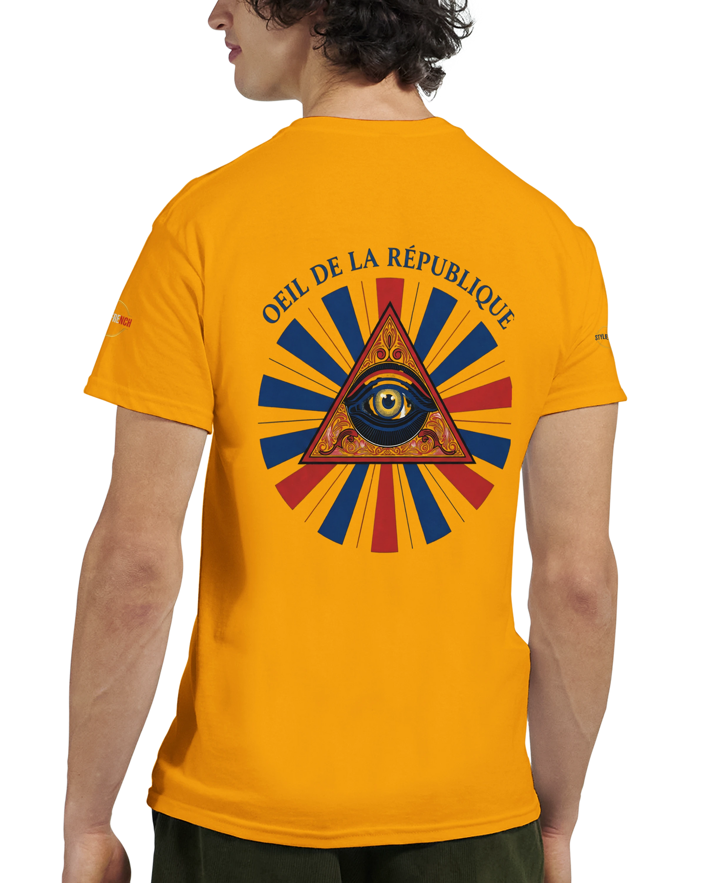 T-shirt Homme Œil de la République - Coton Épais à Coupe Classique