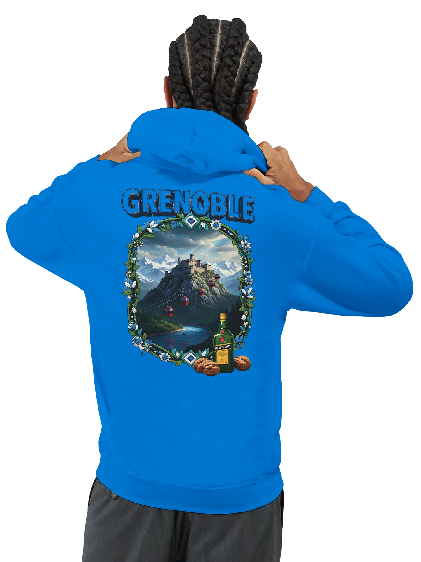 Sweat à capuche Grenoble - Collection Ville de France - Unisexe Premium