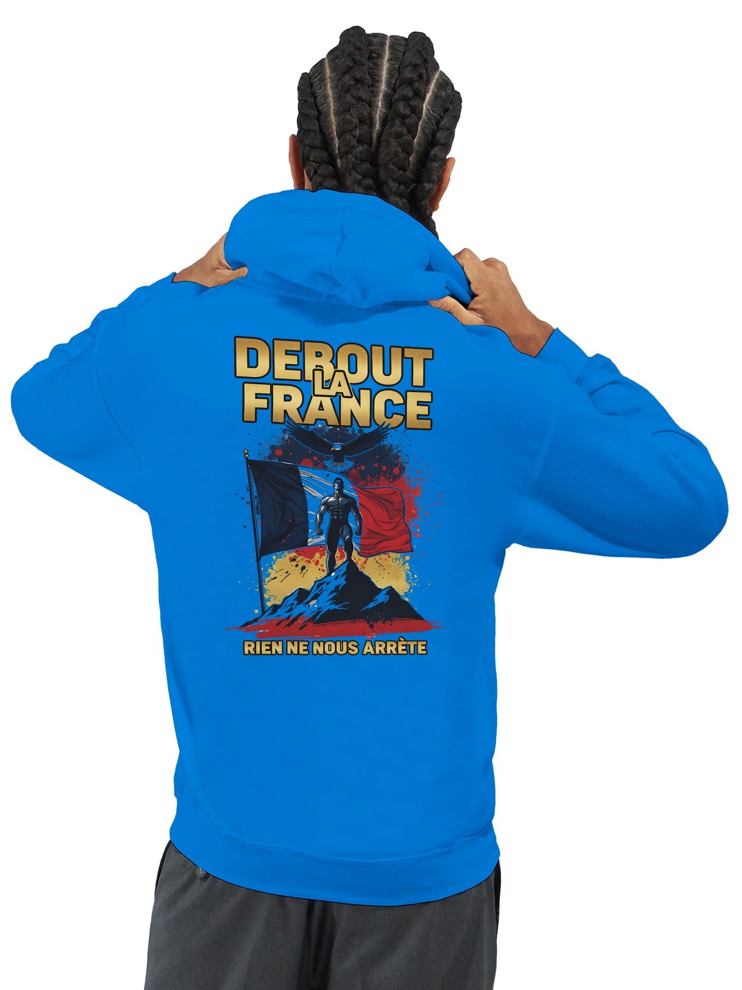 Sweat à capuche Debout la France pour homme – Hoodie premium en coton mélangé