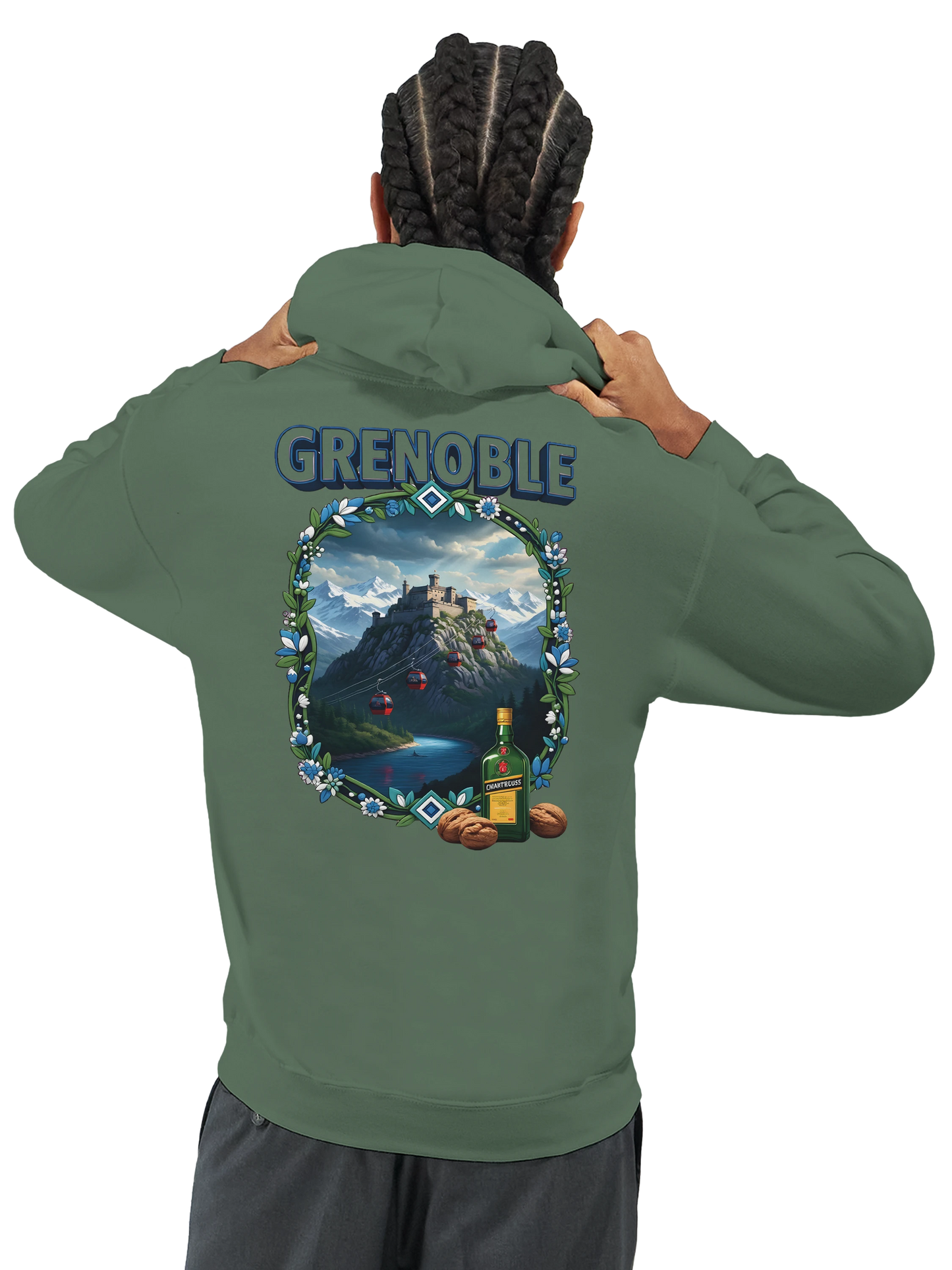 Sweat à capuche Grenoble - Collection Ville de France - Unisexe Premium