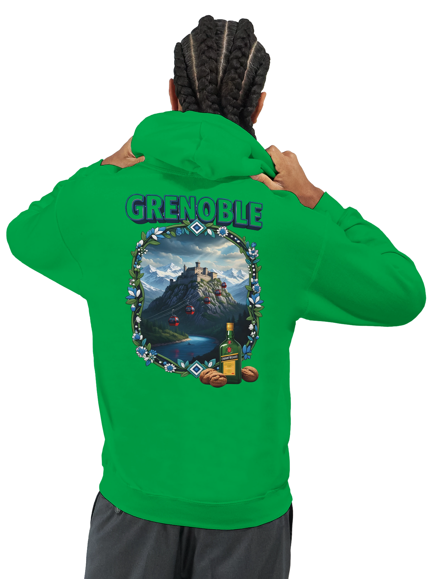 Sweat à capuche Grenoble - Collection Ville de France - Unisexe Premium