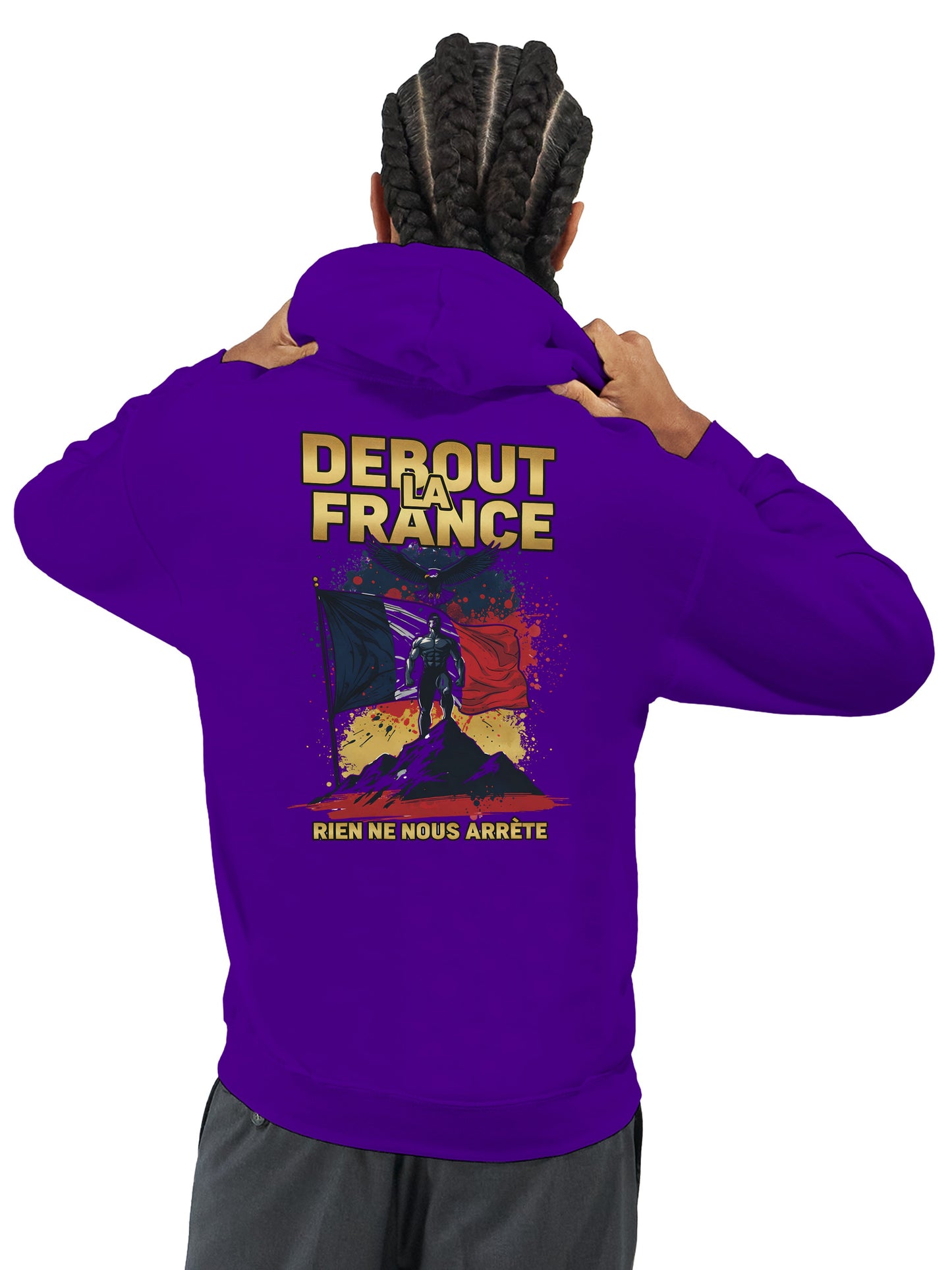 Sweat à capuche Debout la France pour homme – Hoodie premium en coton mélangé
