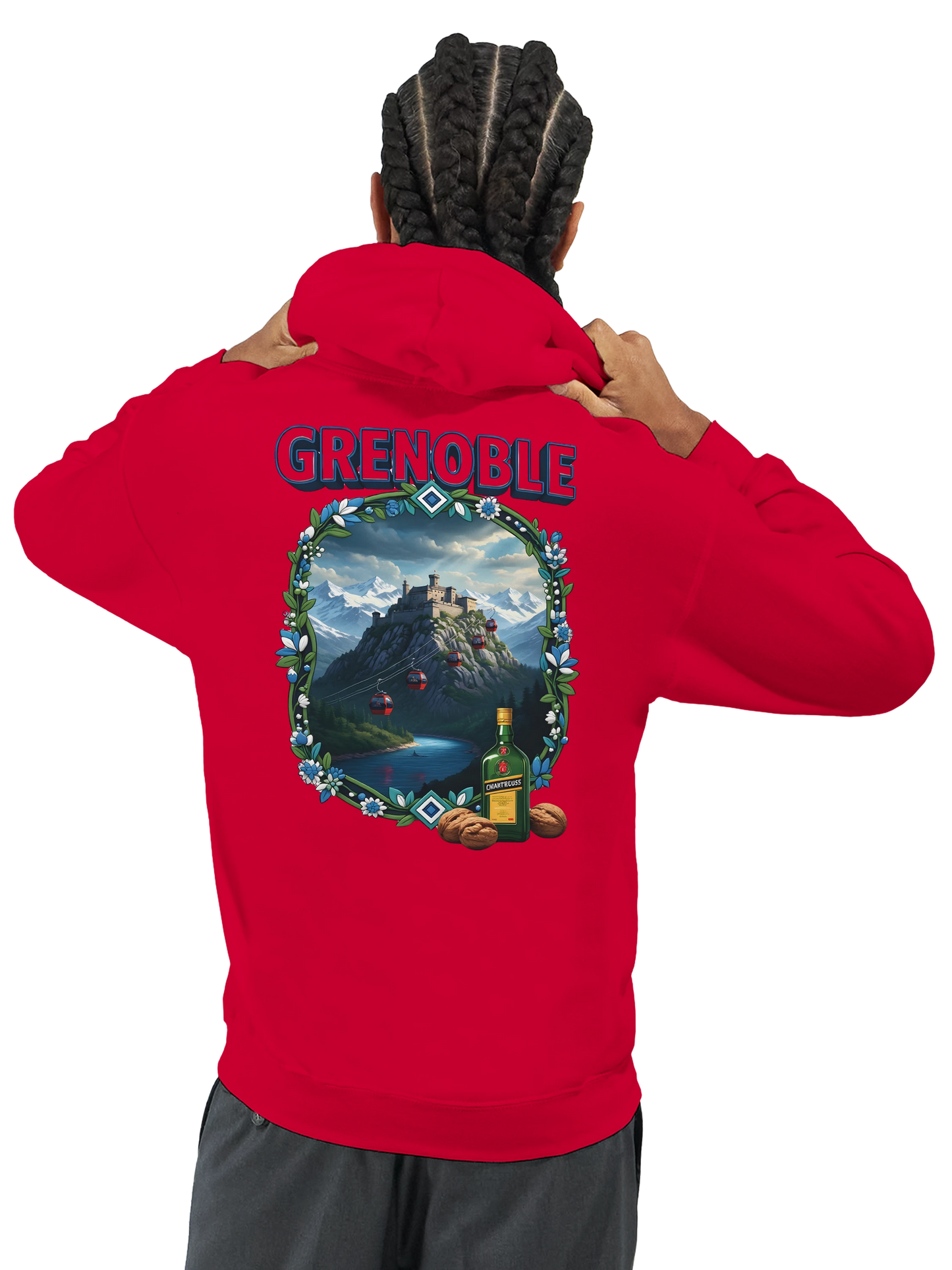 Sweat à capuche Grenoble - Collection Ville de France - Unisexe Premium