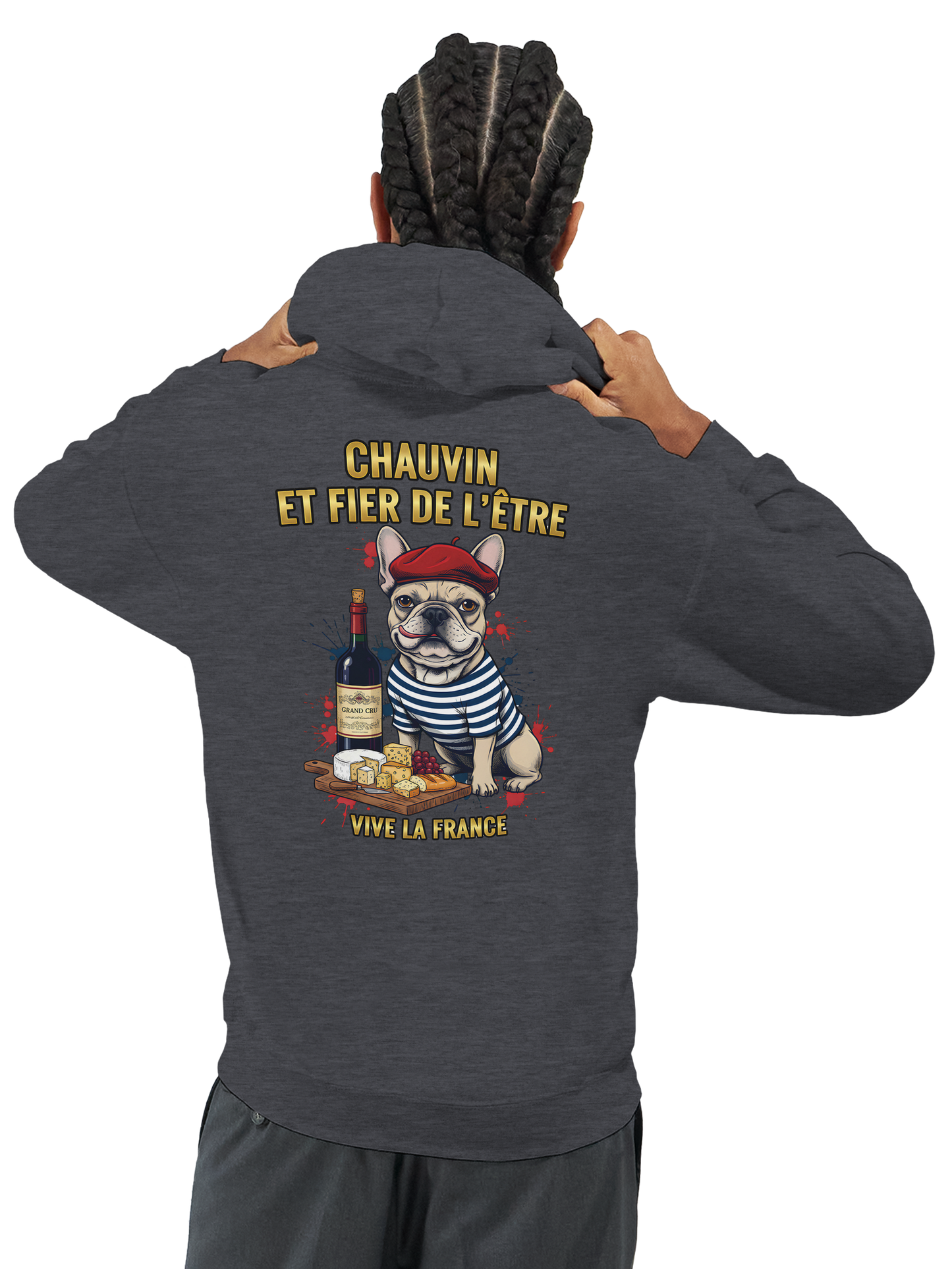 Sweat à Capuche Homme "Chauvin et Fier l'être" – Confort Premium et Design Patriotique