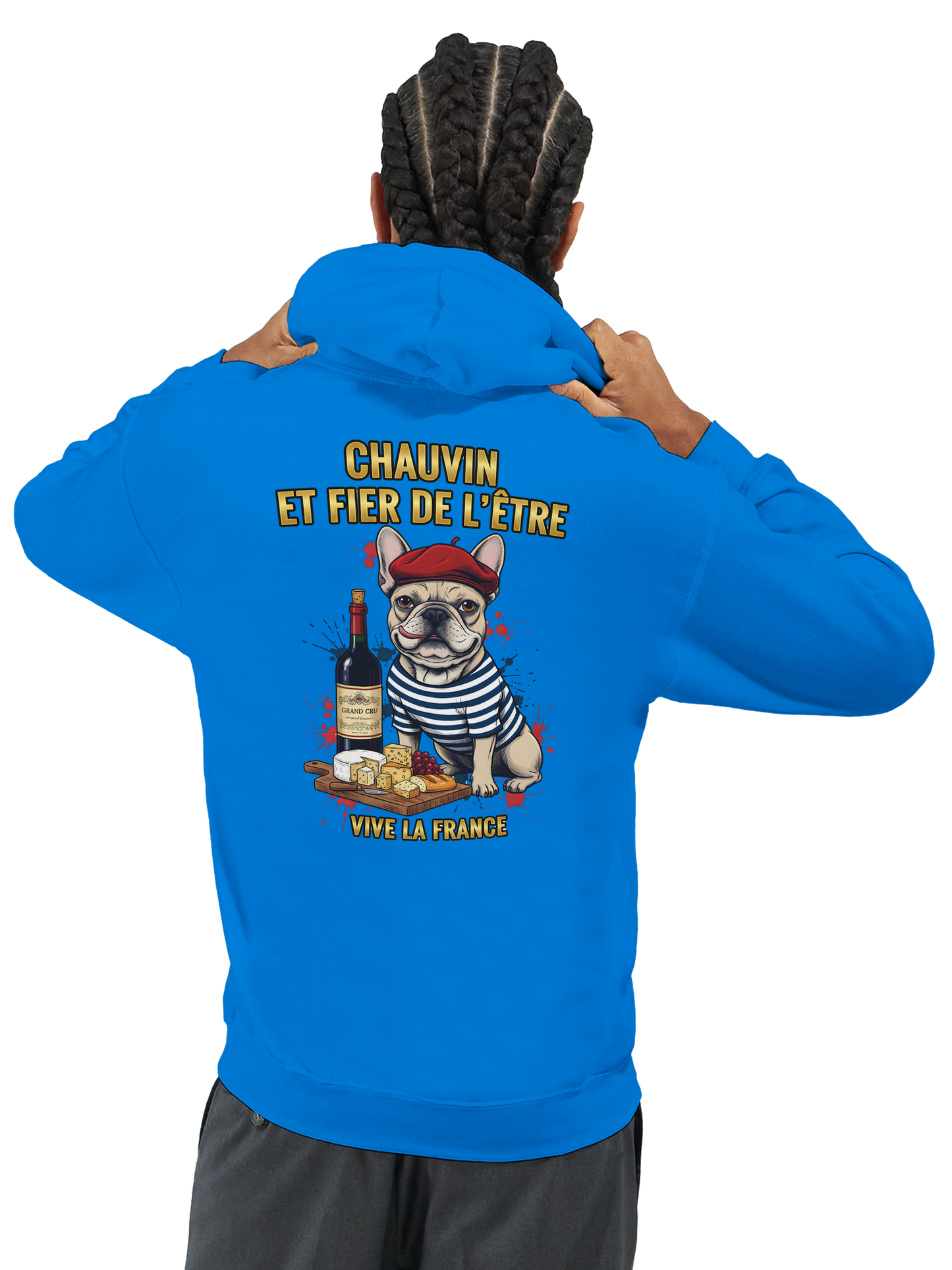 Sweat à Capuche Homme "Chauvin et Fier l'être" – Confort Premium et Design Patriotique