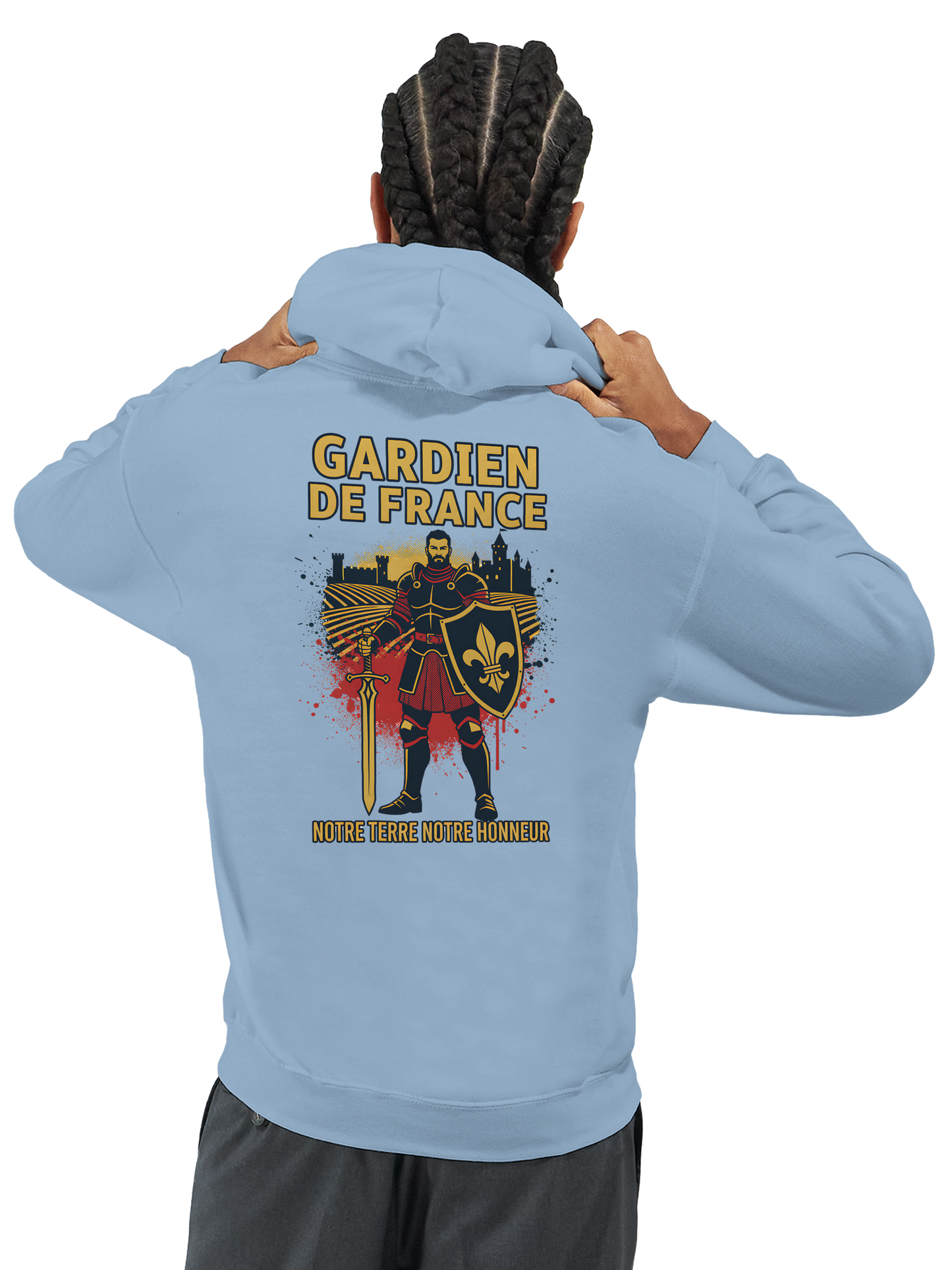 Sweat à capuche Gardien de France pour homme – Hoodie premium en coton mélangé