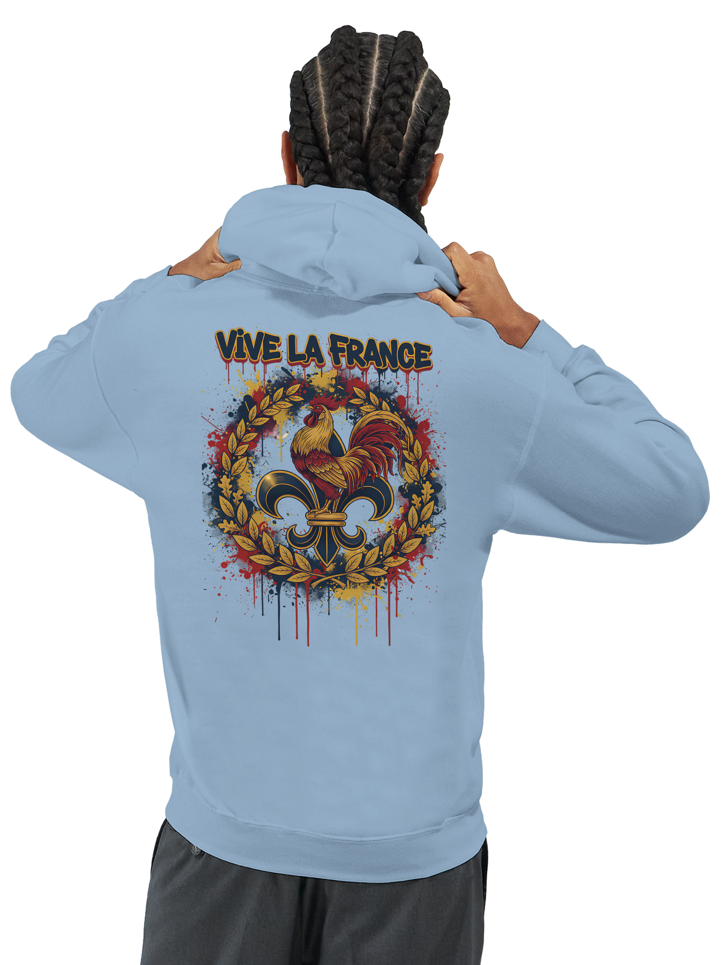 Sweat à Capuche Homme Vive la France – Confort et Style Tricolore