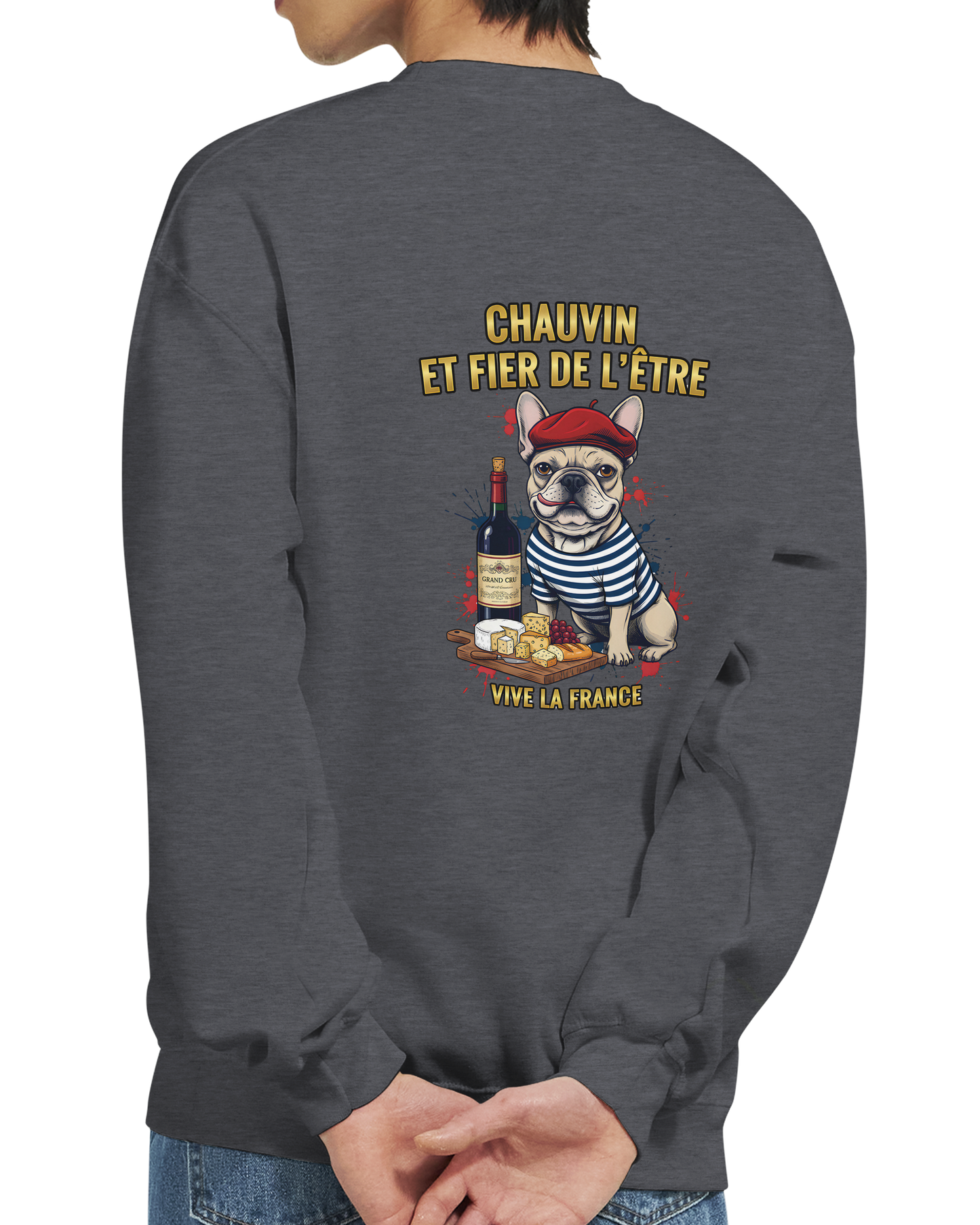 Sweat-shirt Chauvin et Fier de l'Être - Sweat à Col Rond Classique