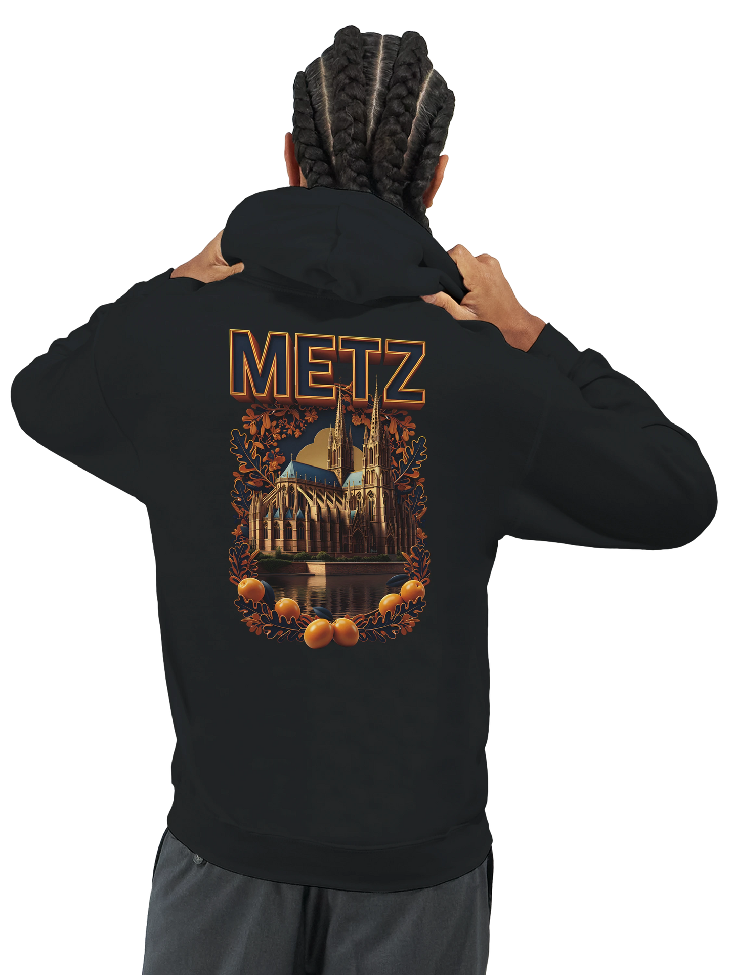Sweat à capuche unisexe Metz - Ville de France - Design Premium