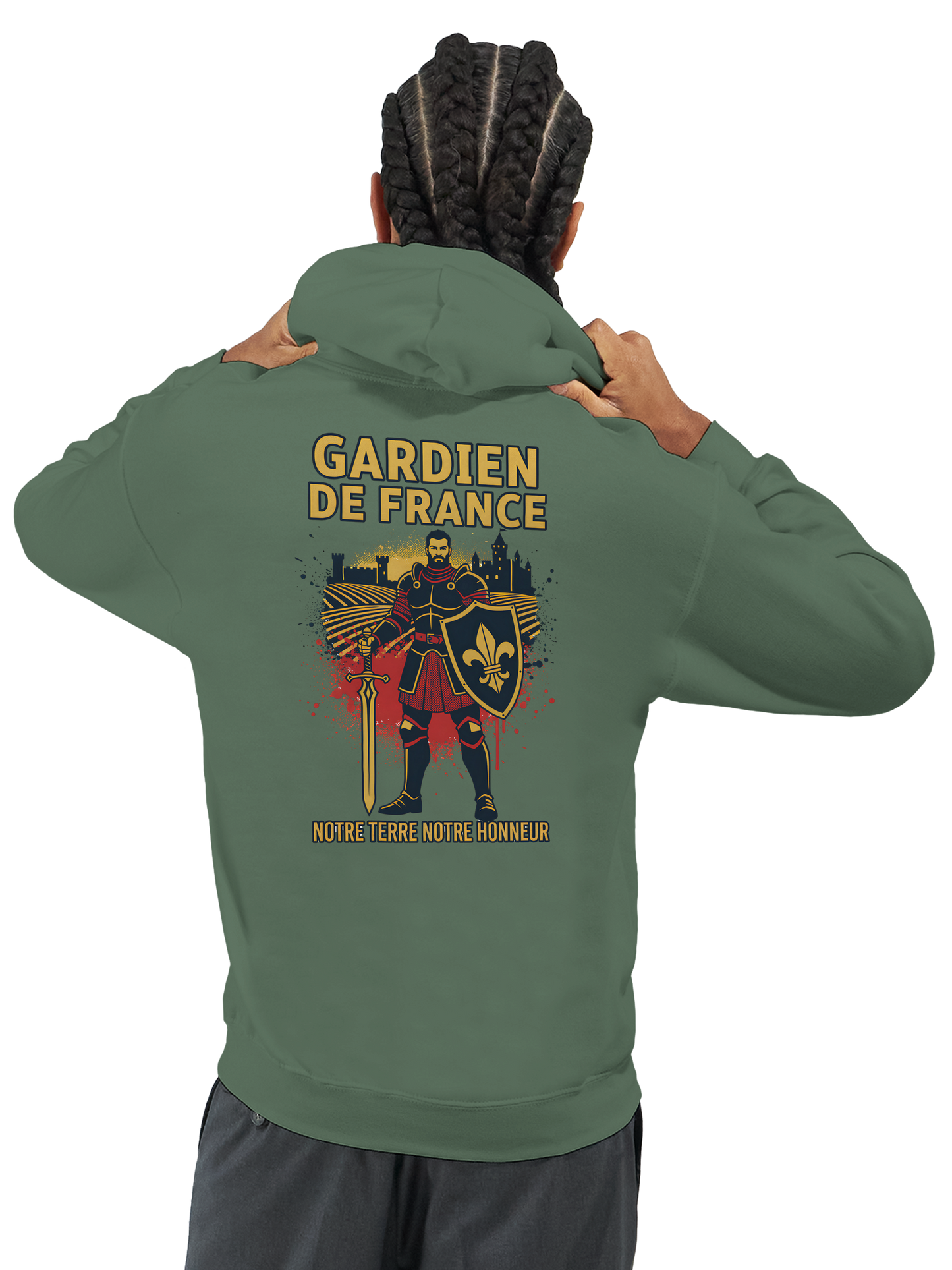 Sweat à capuche Gardien de France pour homme – Hoodie premium en coton mélangé