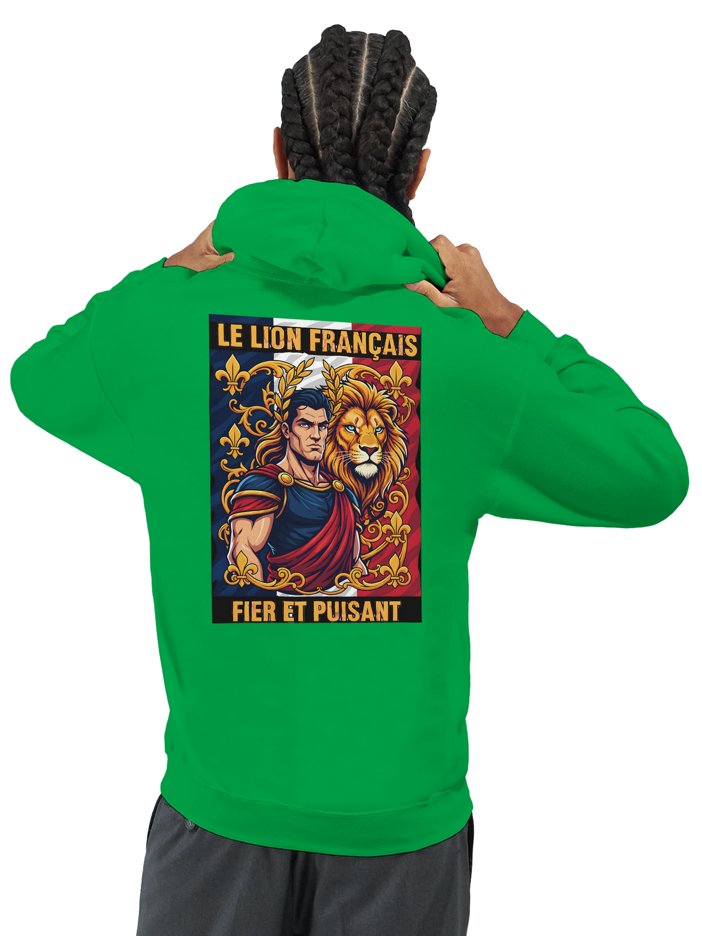 Sweat à capuche homme motif Lion Fort – Hoodie épais et confortable